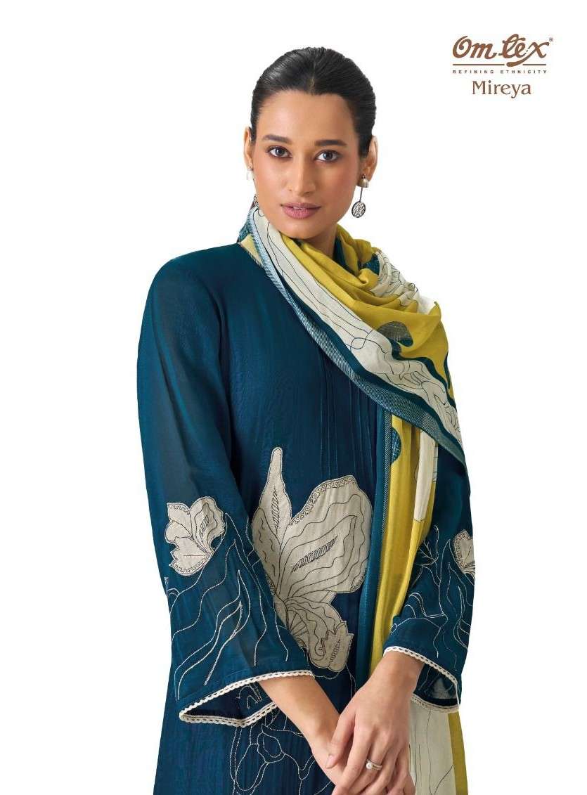 OM TEX MIREYA MAL CHANDERI SILK EMBROIDERY & PATCH SALWAR KA...