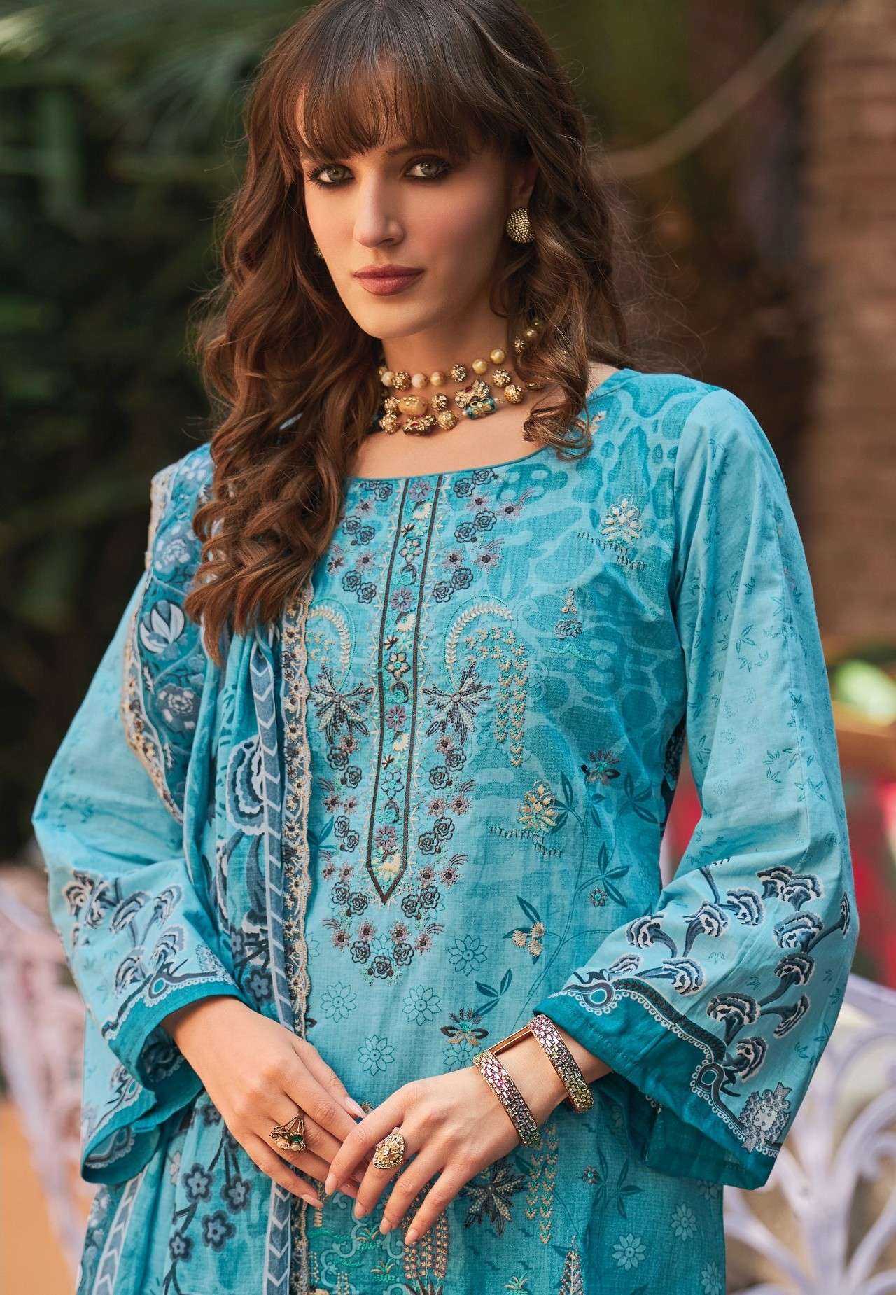 PAKIZA PRINTS REHMAT VOL 21 LAWN PRINT KASHMIRI HEAVY CHIKAN...