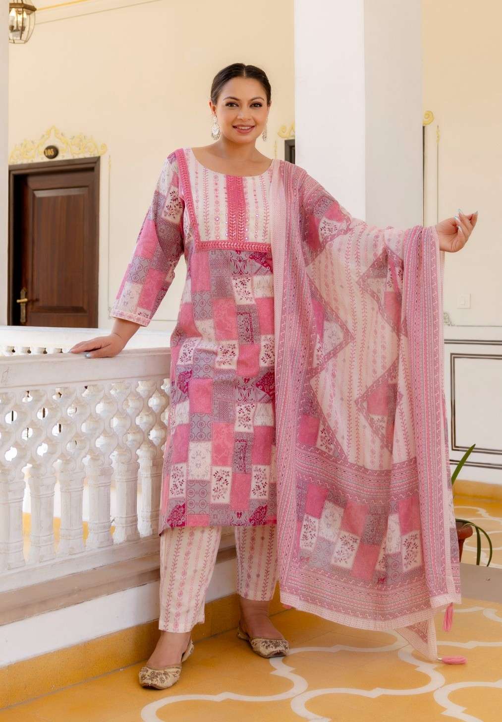 PLUS SIZE COTTON 3 PIECE COTTON FAT WOMEN SALWAR SUIT DEALER...