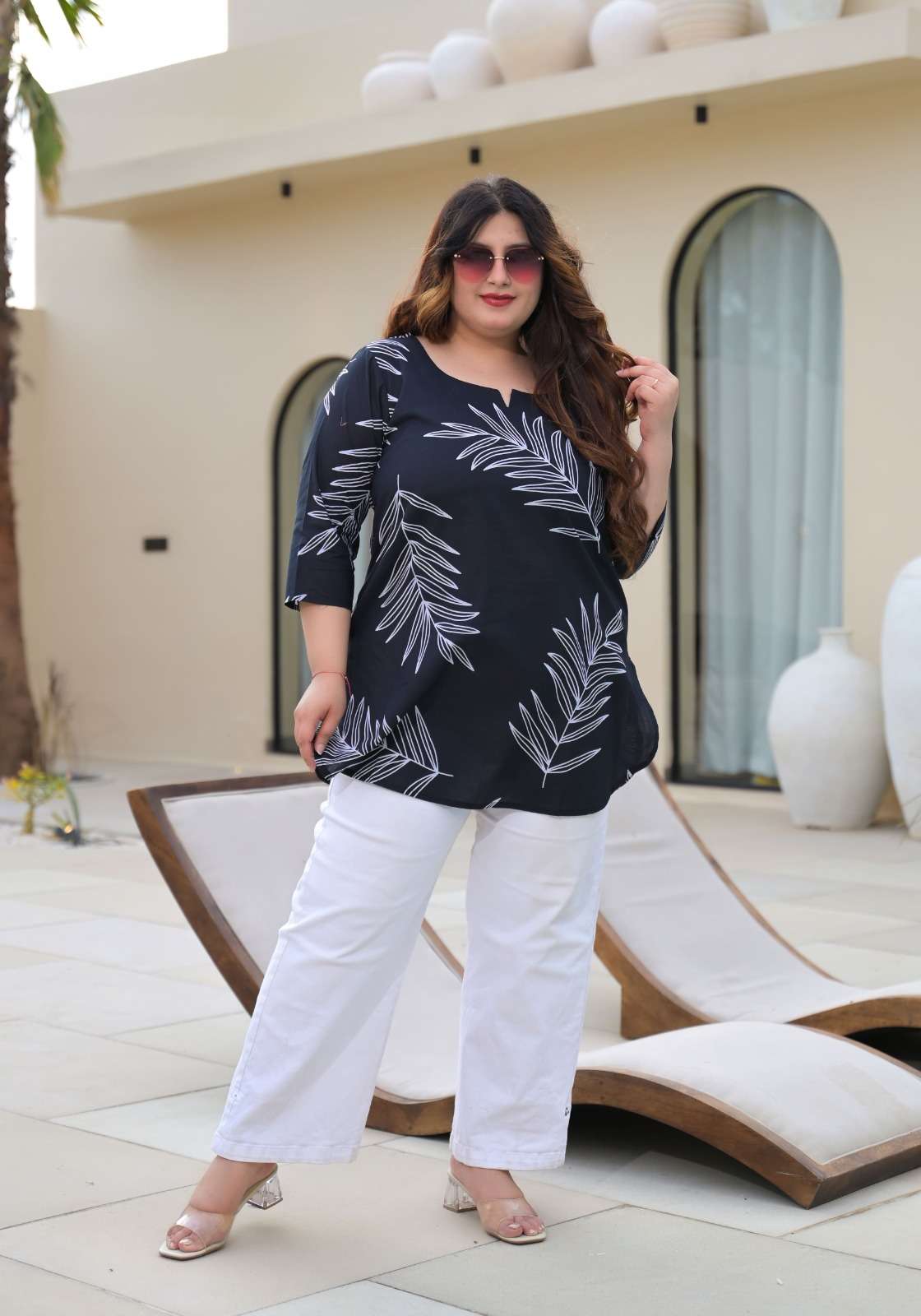 PLUS SIZE FANCY TUNIC FAT WOMEN SHORT TOP COLLECTION ETHNIC ...