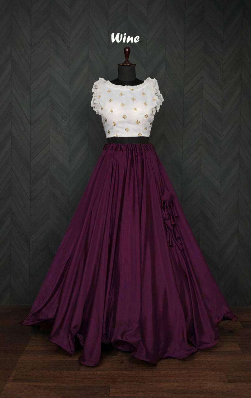 PREMIUM AND FANCY CHINON FABRIC READYMADE LEHENGA CHOLI COLL...