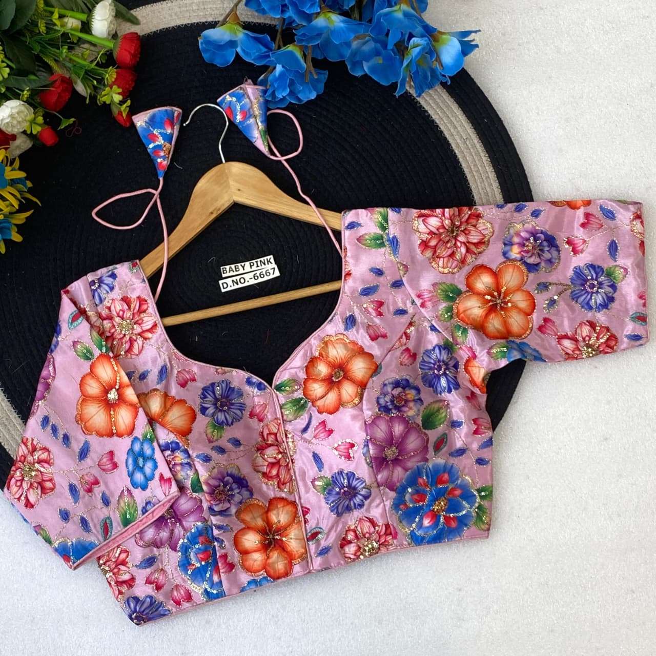  PRESENTS FANCY AND COOL COMFORTABLE WITH FLOWER DESIGN BLOU...