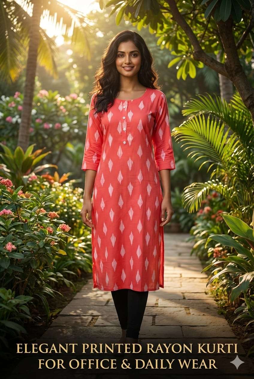 PRINTED KURTI COLLECTION RAYON LONG KURTI FASHION RESELLER F...