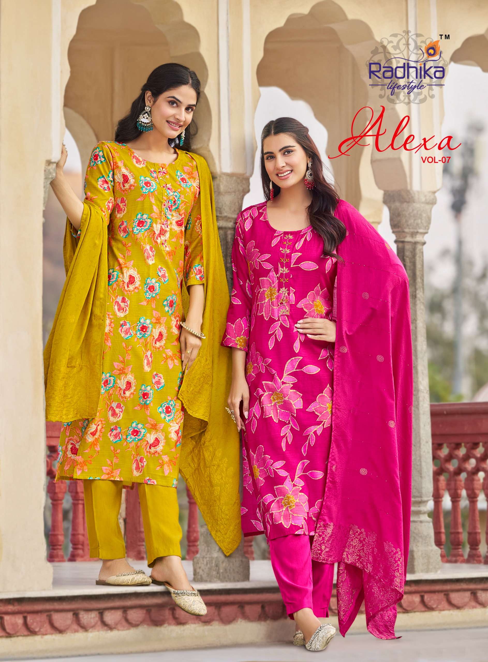 RADHIKA LIFESTYLE ALEXA VOL 7 SILK FOIL PRINT BEAUTIFUL KURT...