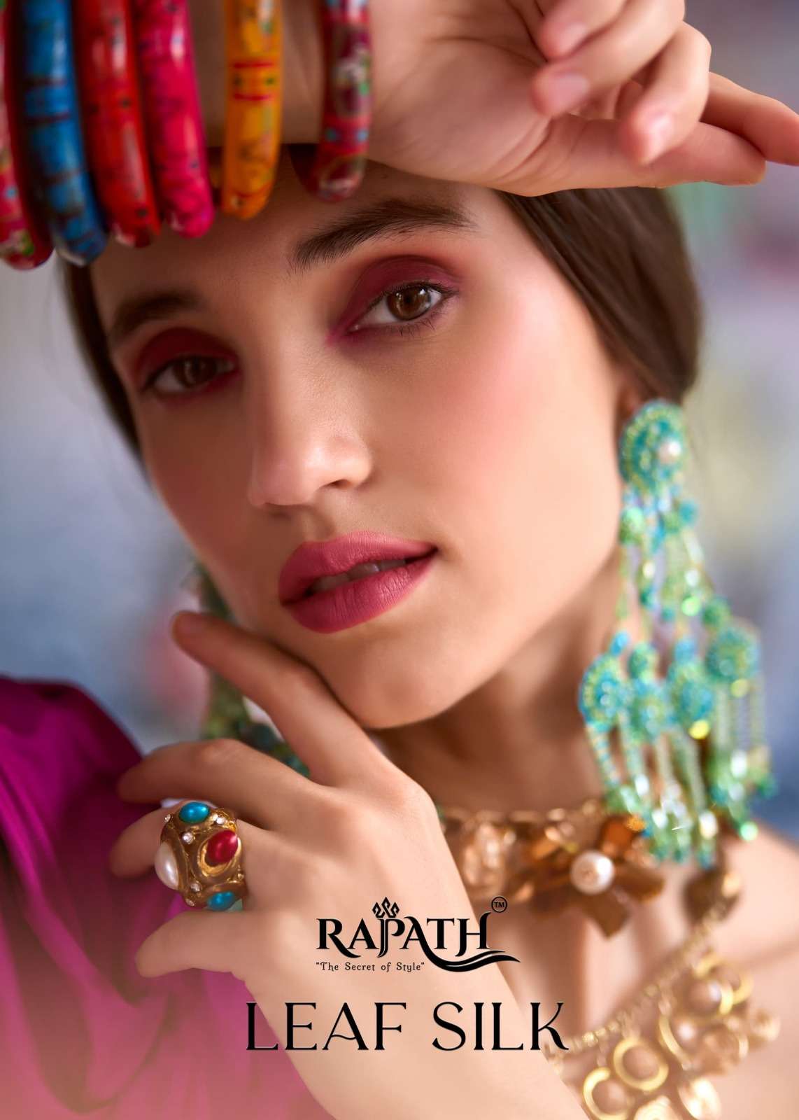 RAJPATH FABRICS LEAF SILK IN PURE AND SOFT BANARASI SILK FAB...