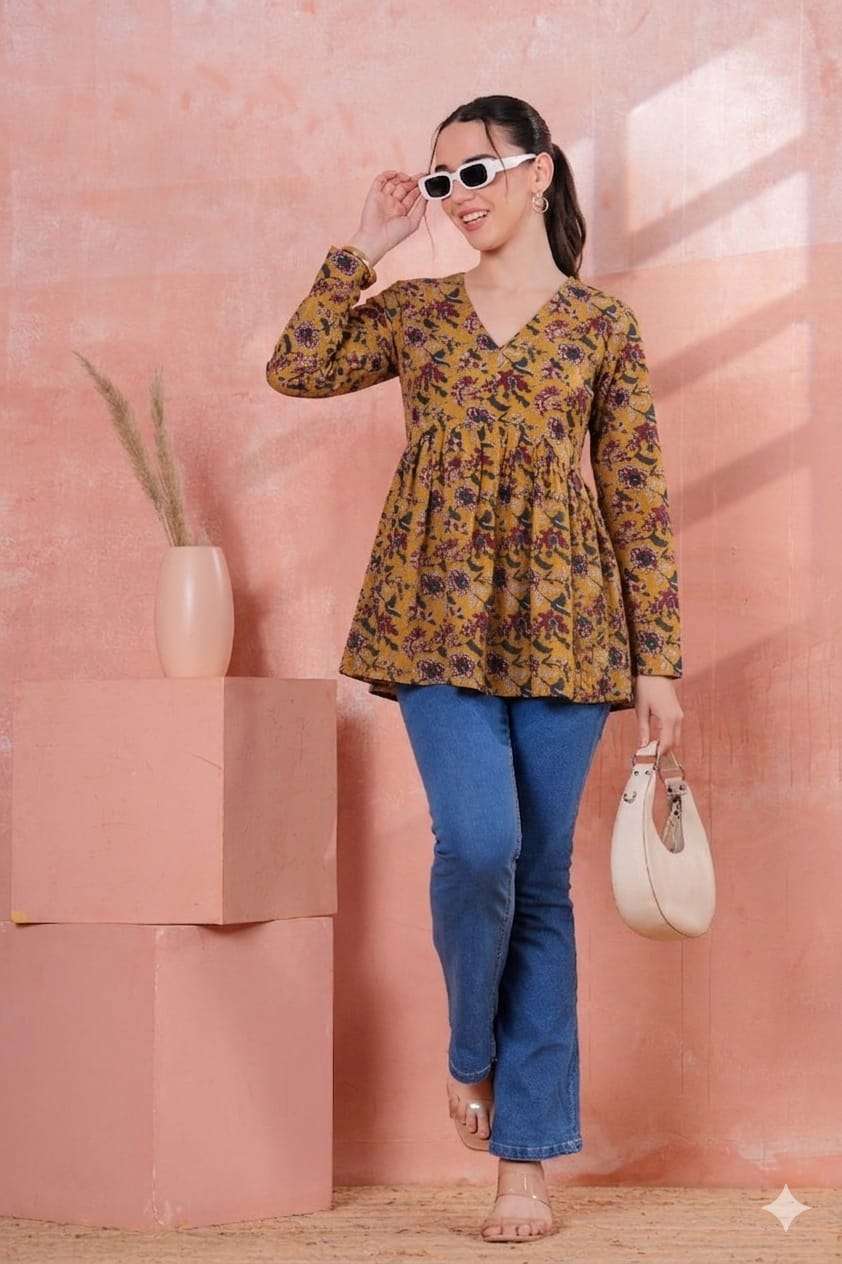 READYMADE SHORT TOP ANARKALI STYLE TREND KURTI OFFICE AND MO...