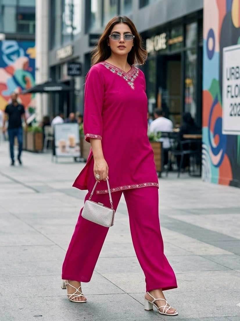 SAFARI STRAIGHT TOP WITH PANT PLAZZO VIRAL CORD SET TRAVEL A...