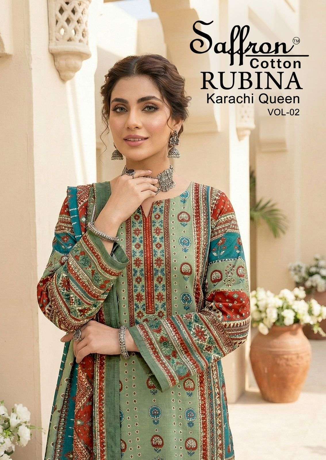 SAFFRON RUBINA KARACHI QUEEN VOL 2 SOFT COTTON DIGITAL PRINT...