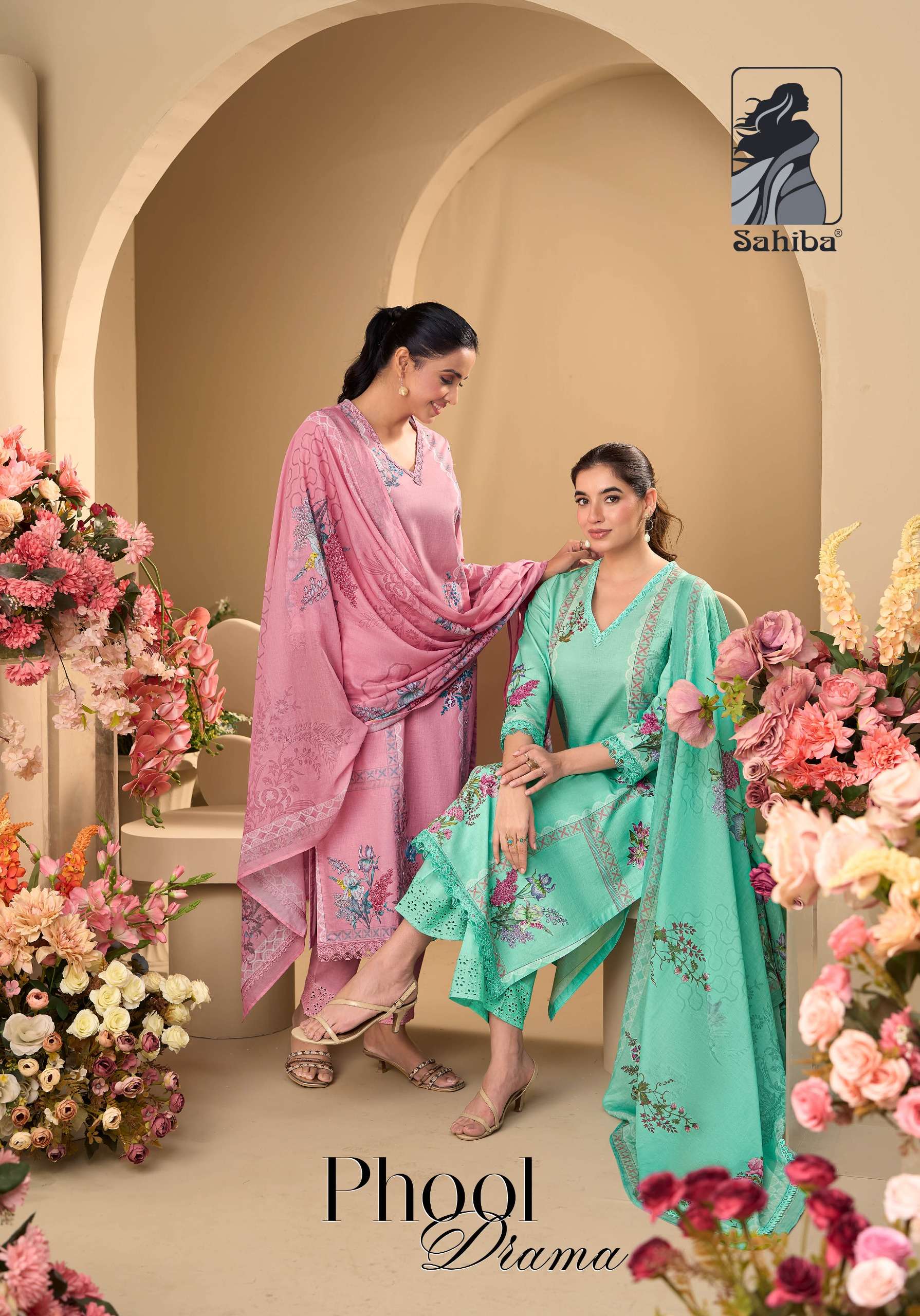 SAHIBA PHOOL DIAMA COTTON DIGITAL FLOWER PRINT SALWAR SUIT P...