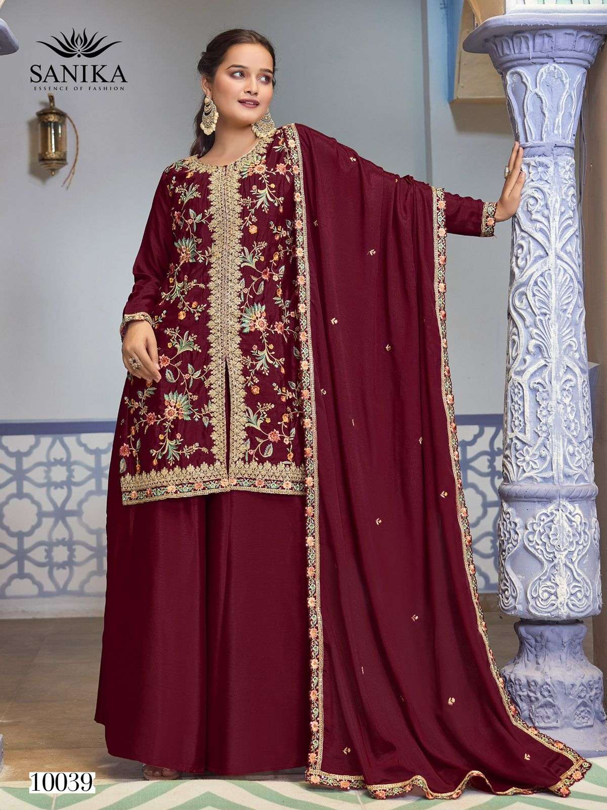 ️SANIKA FASHION JIYA LUXURY PARTY WEAR CHINON SILK STICHED...