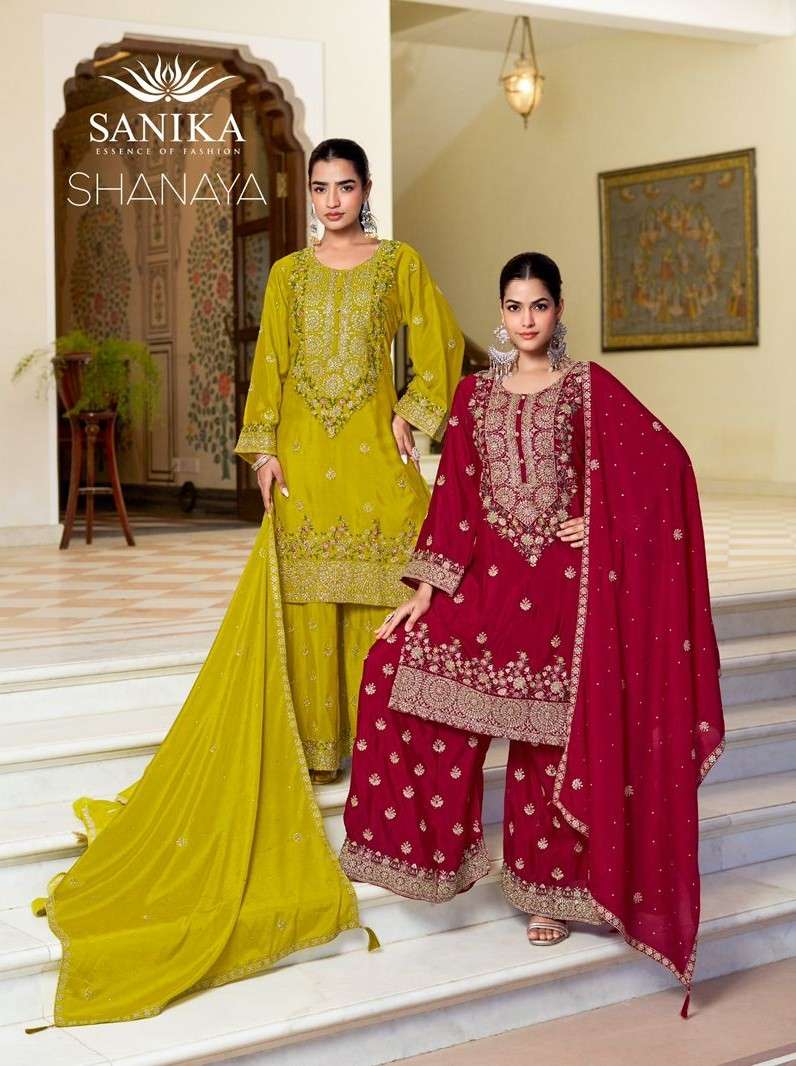 ️SANIKA FASHION SHANAYA LUXURY SHADI WEAR CHINON SILK TOP ...