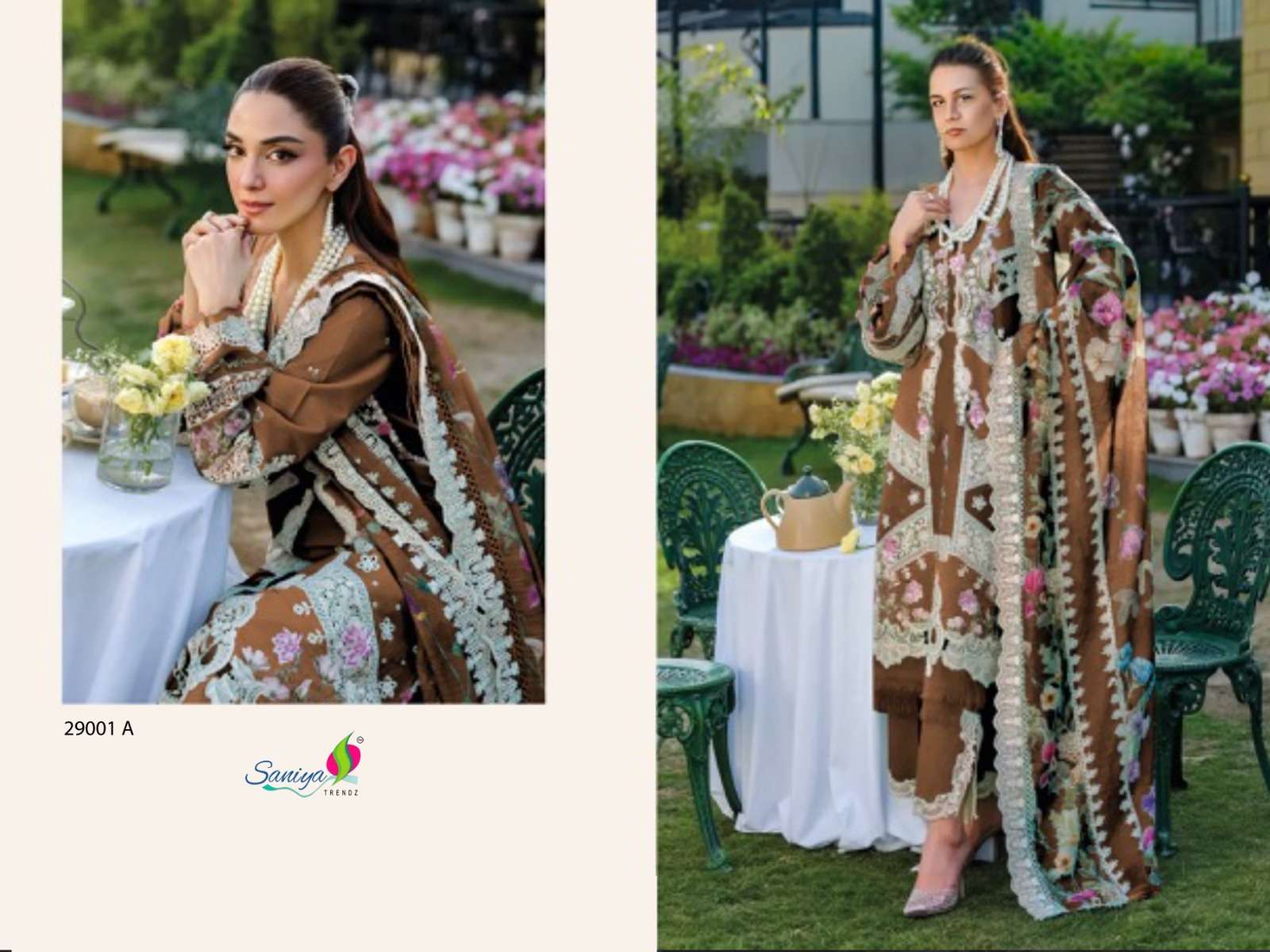 SANIYA TRENDZ ELAF VOL 29 COLOUR EDISON 29001 COTTON CHIKANK...