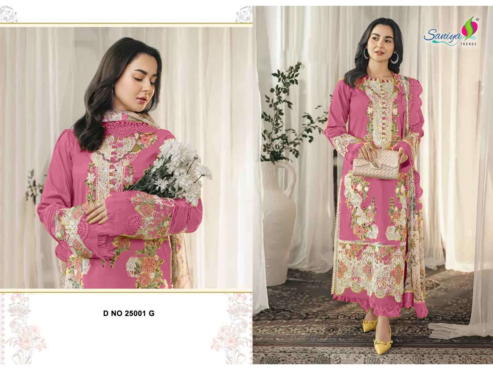 SANIYA TRENDZ OMBRE VOL 25001 COTTON WITH CHIKANKARI EMBROID...