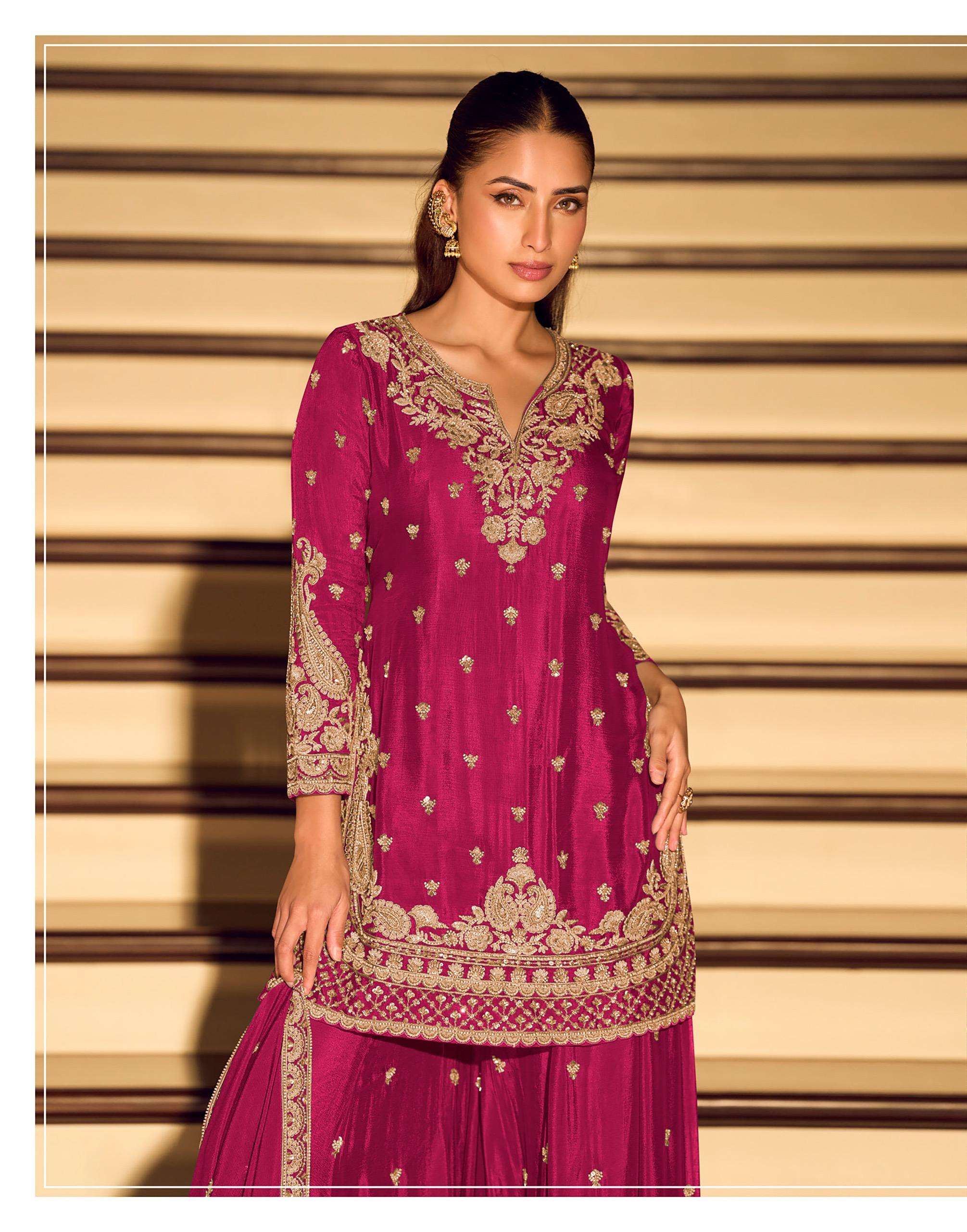 SAYURI DESIGNER KANCHAN GOLD HEAVY LOOK WEDDING TYPE TOP SHA...