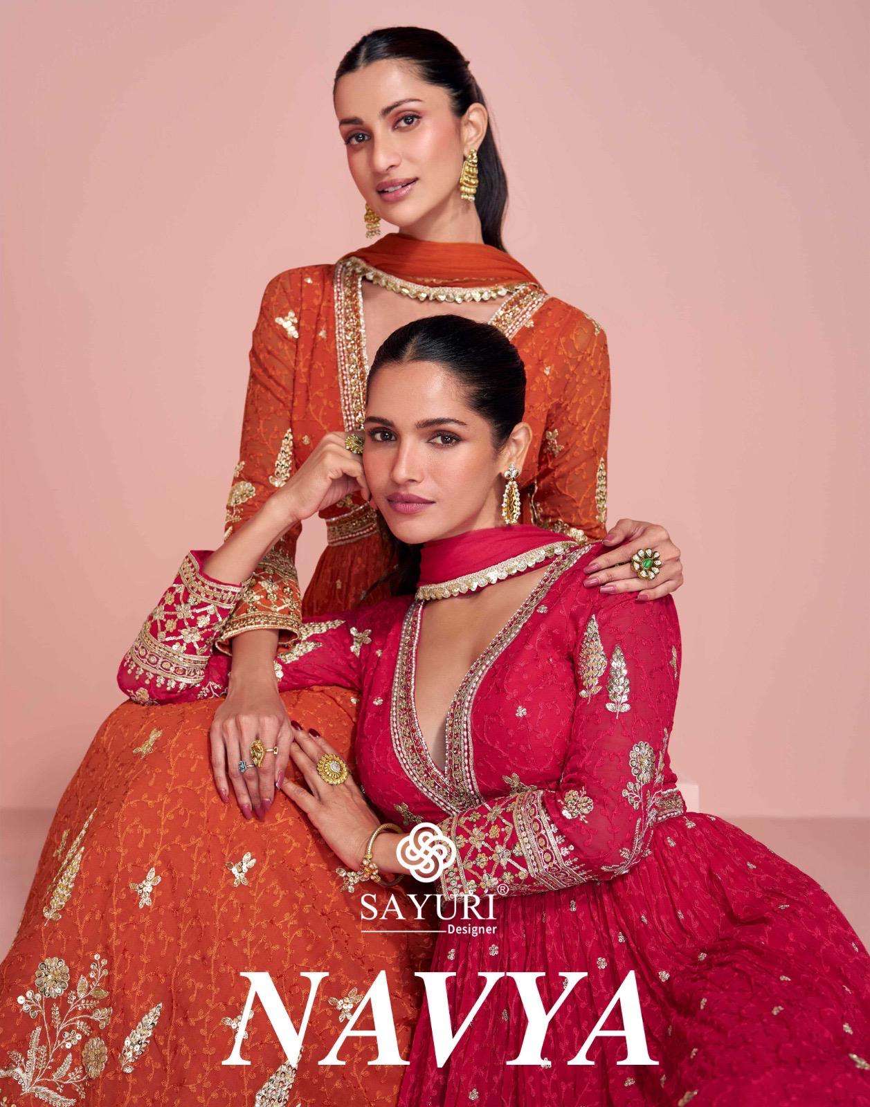 SAYURI DESIGNER NAVYA TREDY FESTIVE LOOK HEABY WORK GOWN WIT...