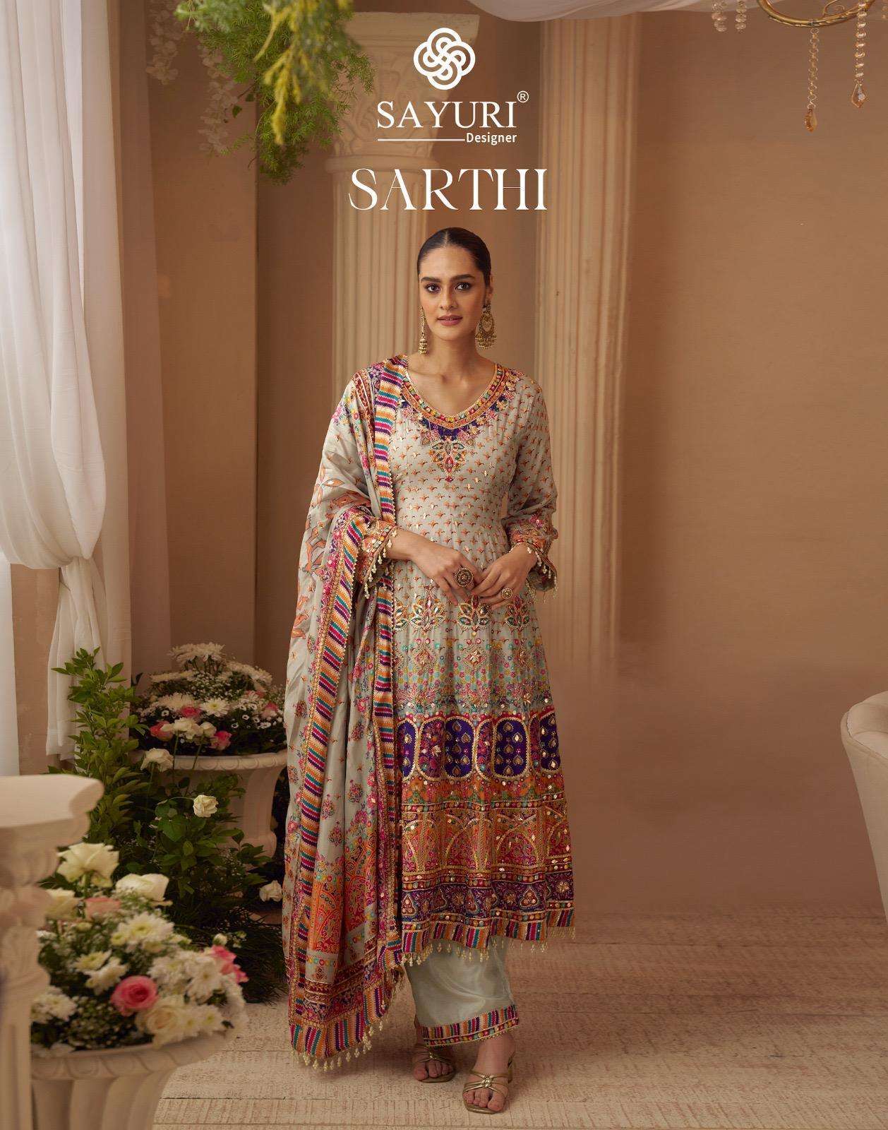 SAYURI SARTHI 10255 TO 10257 LATEST JAIPUR PRINT MIRROR WORK...