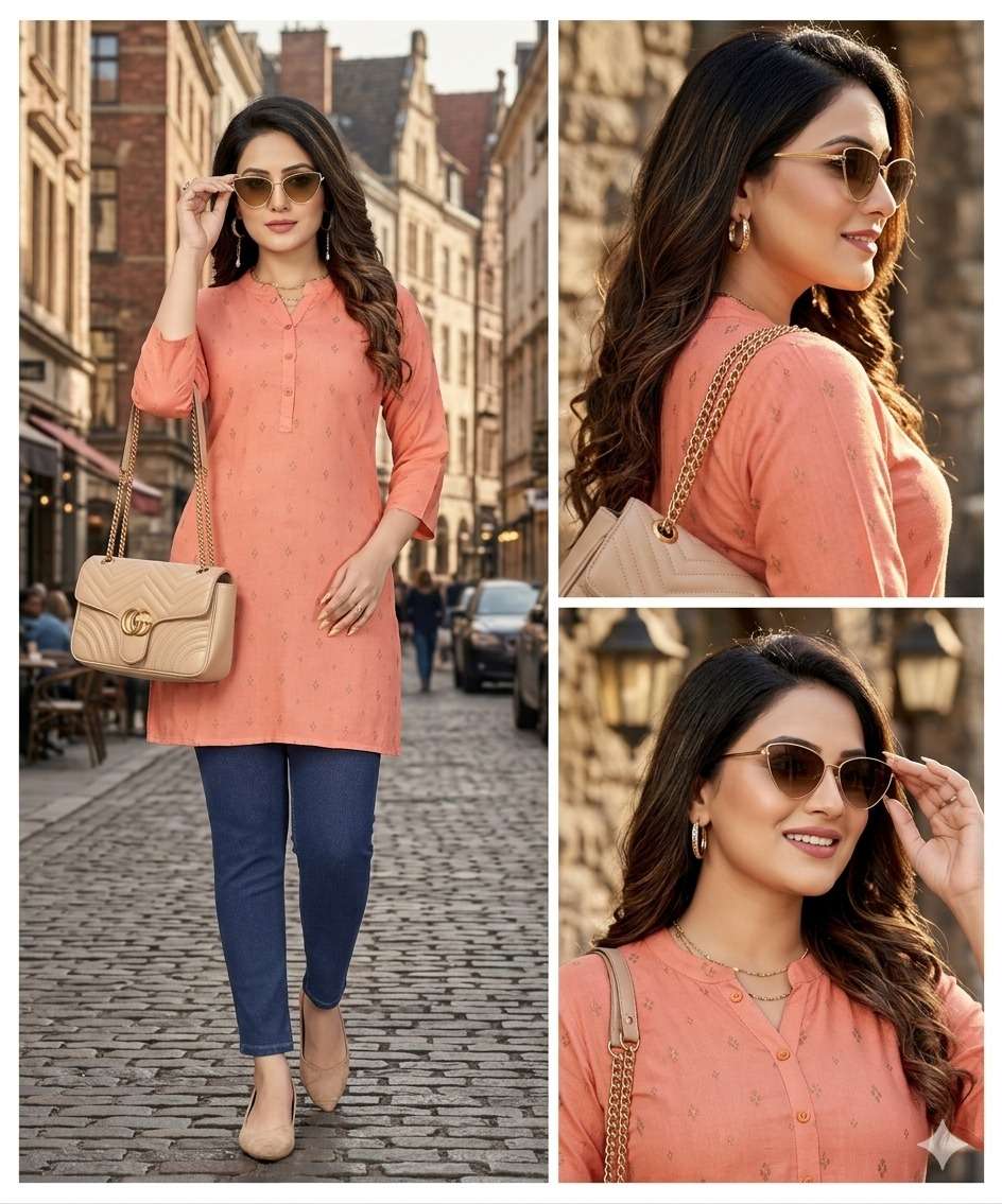 SHORT TOP KURTI RAYON COTTON PRINT SUMMER KURTI COLLECTION W...