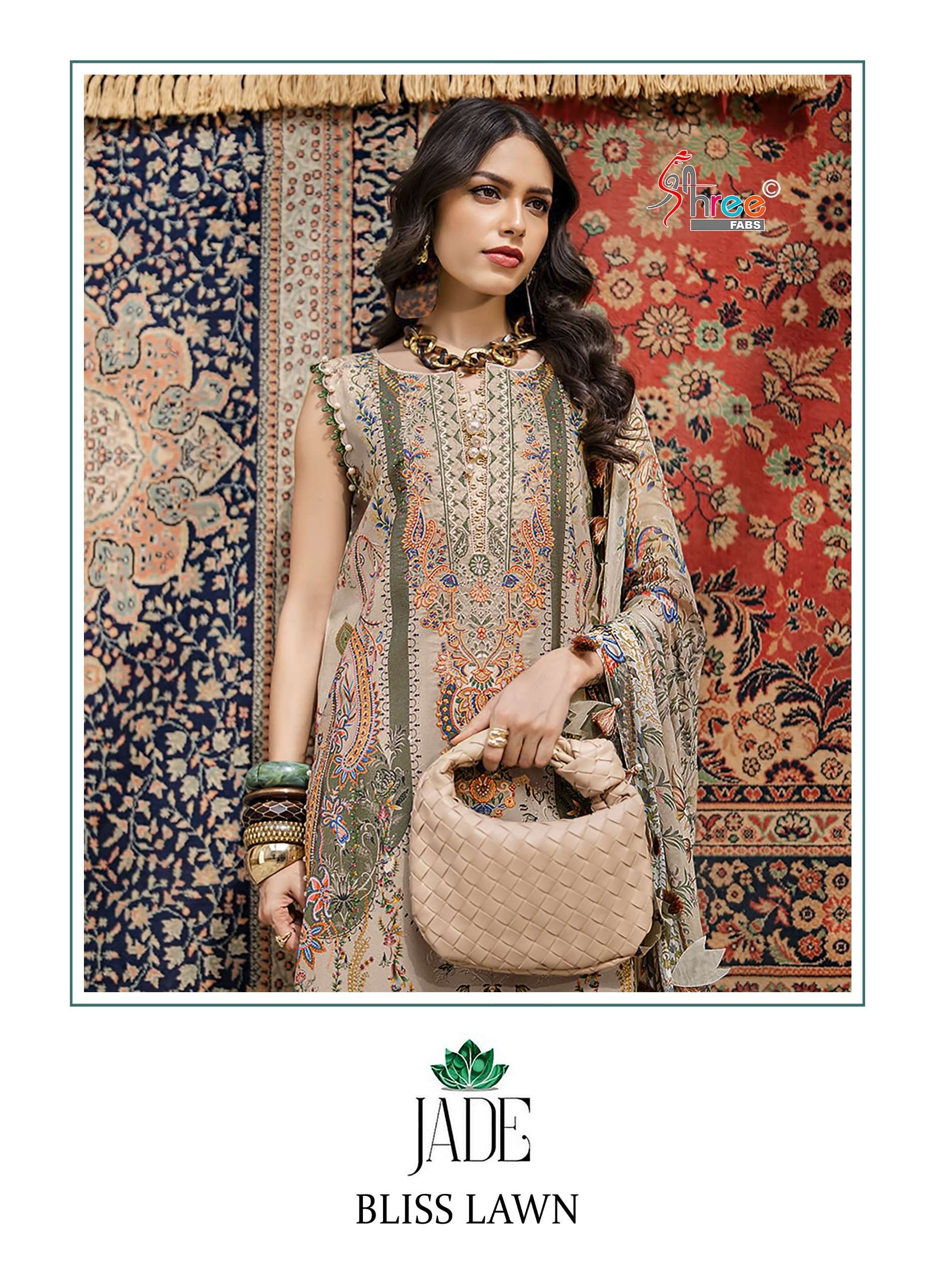 SHREE FABS JADE BLISS LAWN RAMDAN OUTFIT COTTON DESIGNER PAK...