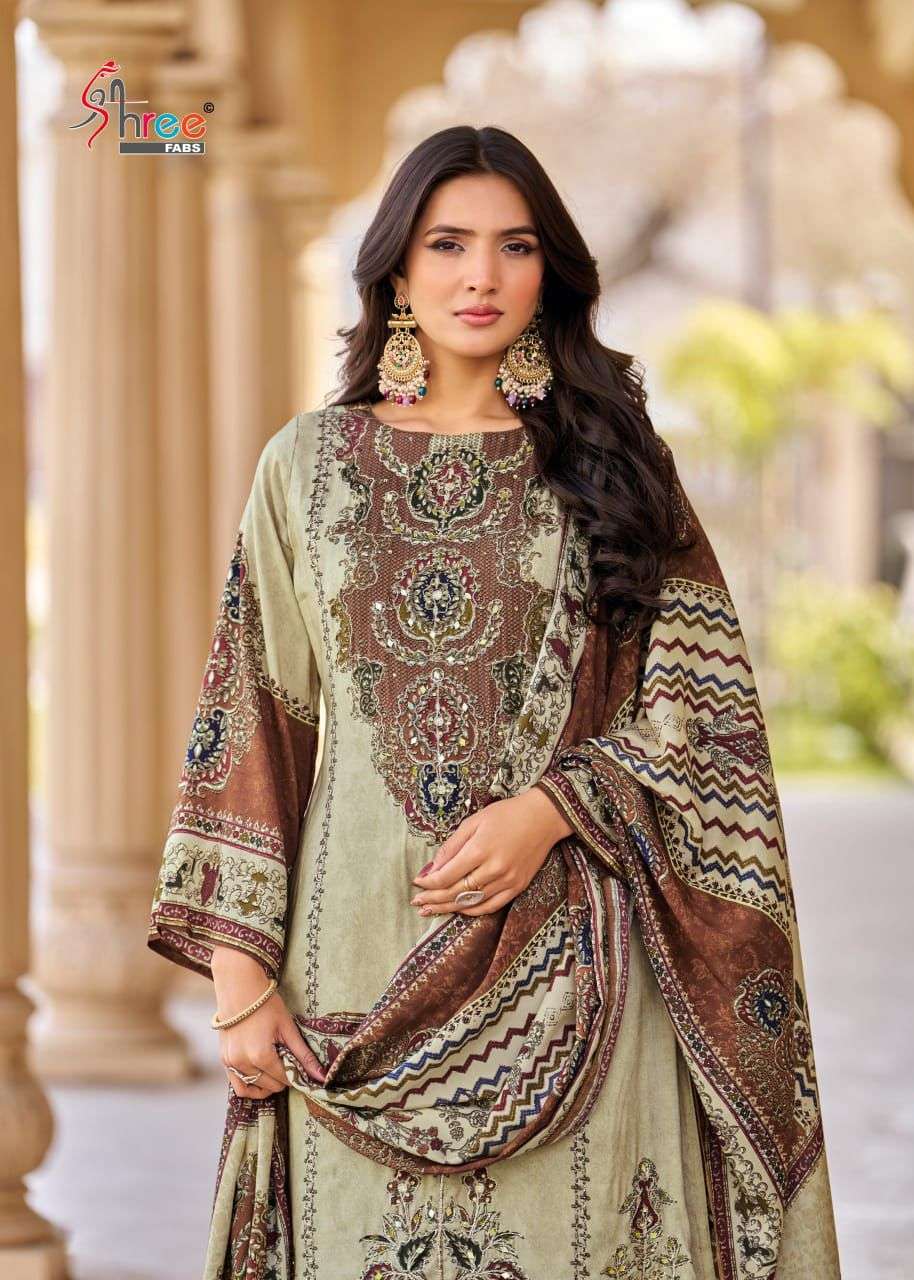 SHREE FABS KT 318 VISCOSE MUSLIN DIGITAL PRINT AND WORK SALW...