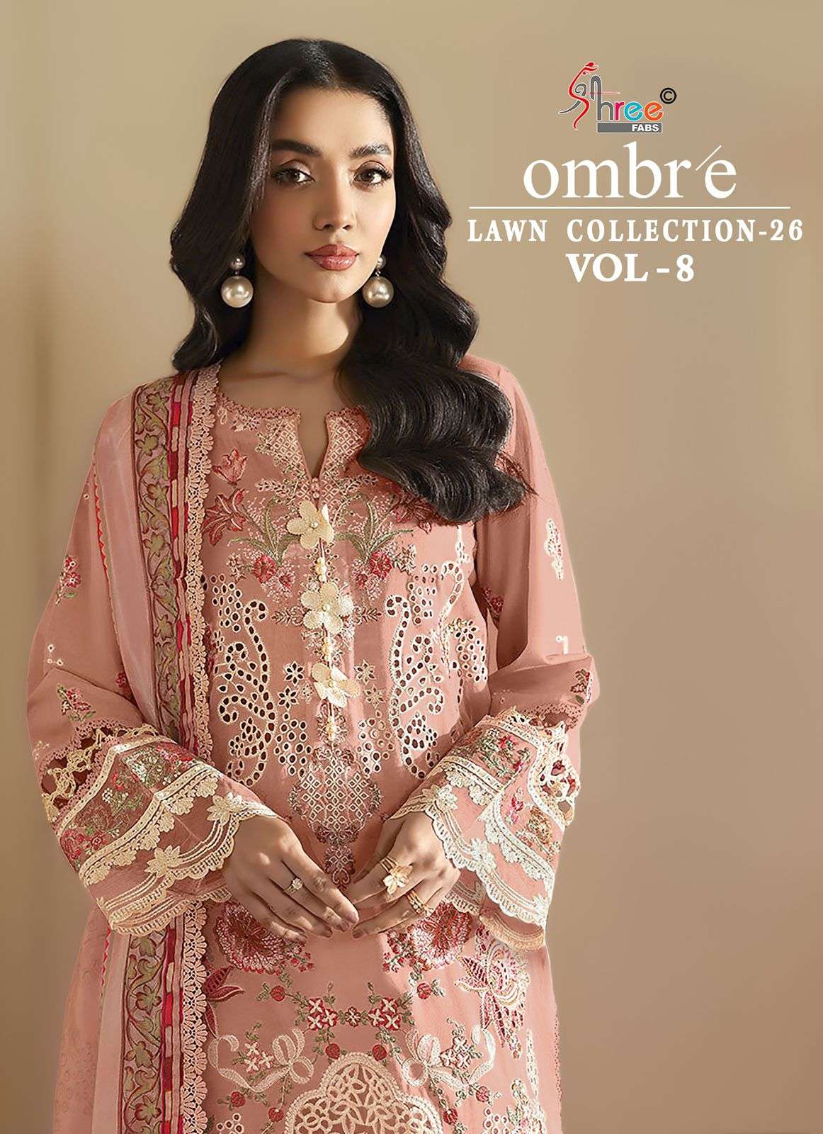 SHREE FABS OMBRE LAWN COLLECTION VOL 8 PURE COTTON HEAVY EMB...