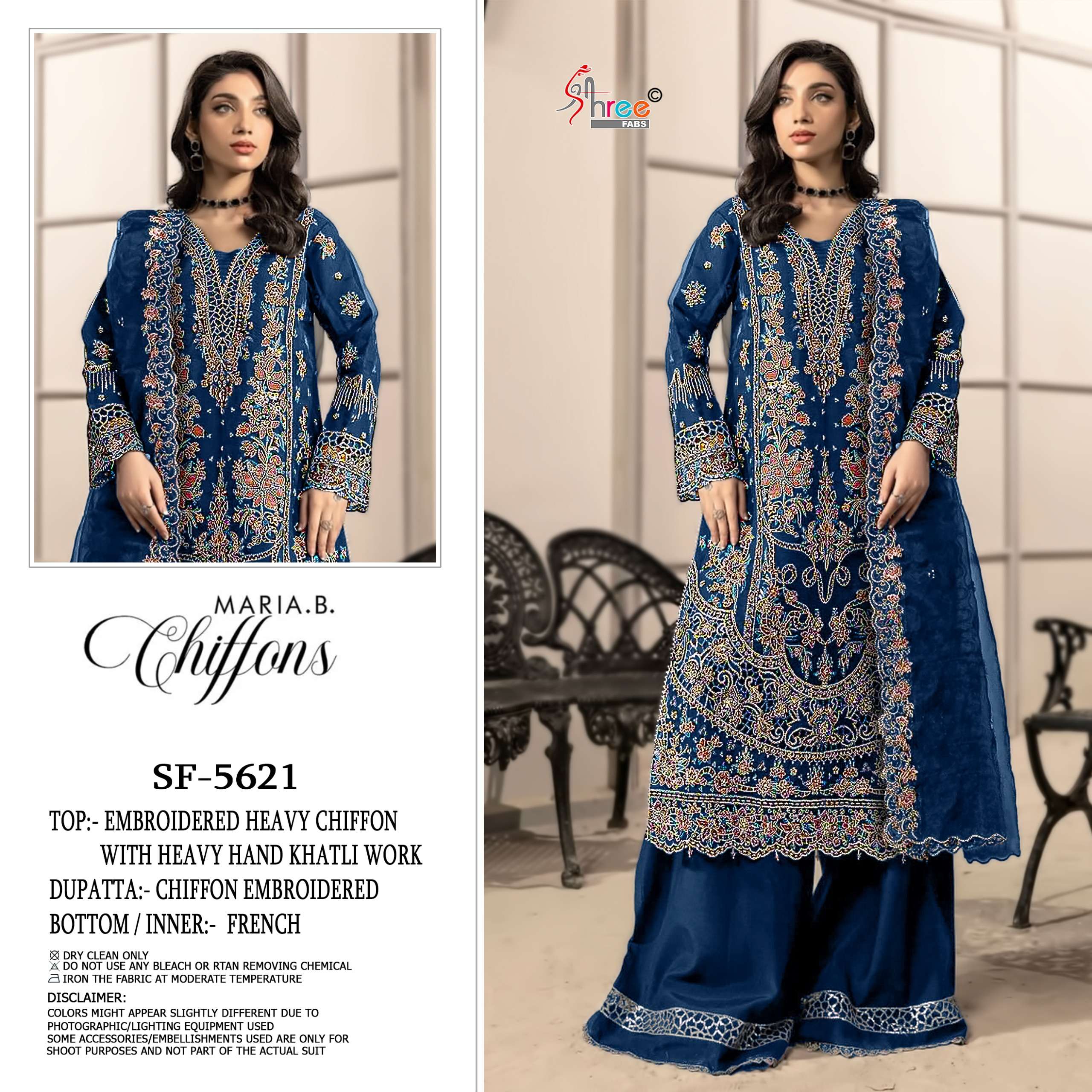 SHREE FABS SF 5621 COLOR CHIFFON MATERIAL EMBROIDERY PAKISTA...