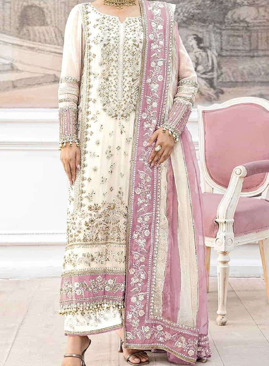 SHREE MARIA B SF 5609 CHIFFONS HEAVY WORK PAKISTANI SUIT FES...
