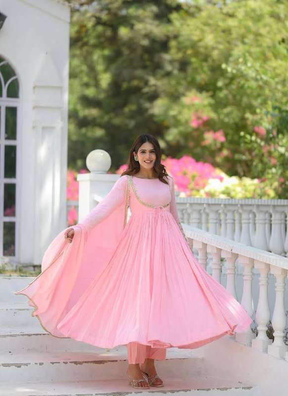 SILK WITH READYMADE PINK ANARKALI SUIT FANCY STYLE BUY SHOP ...