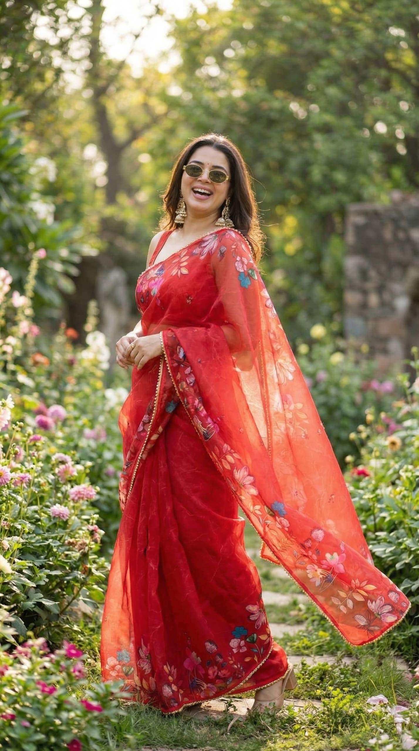  Soft and fancy Georgette super soft fabric with beautiful f...
