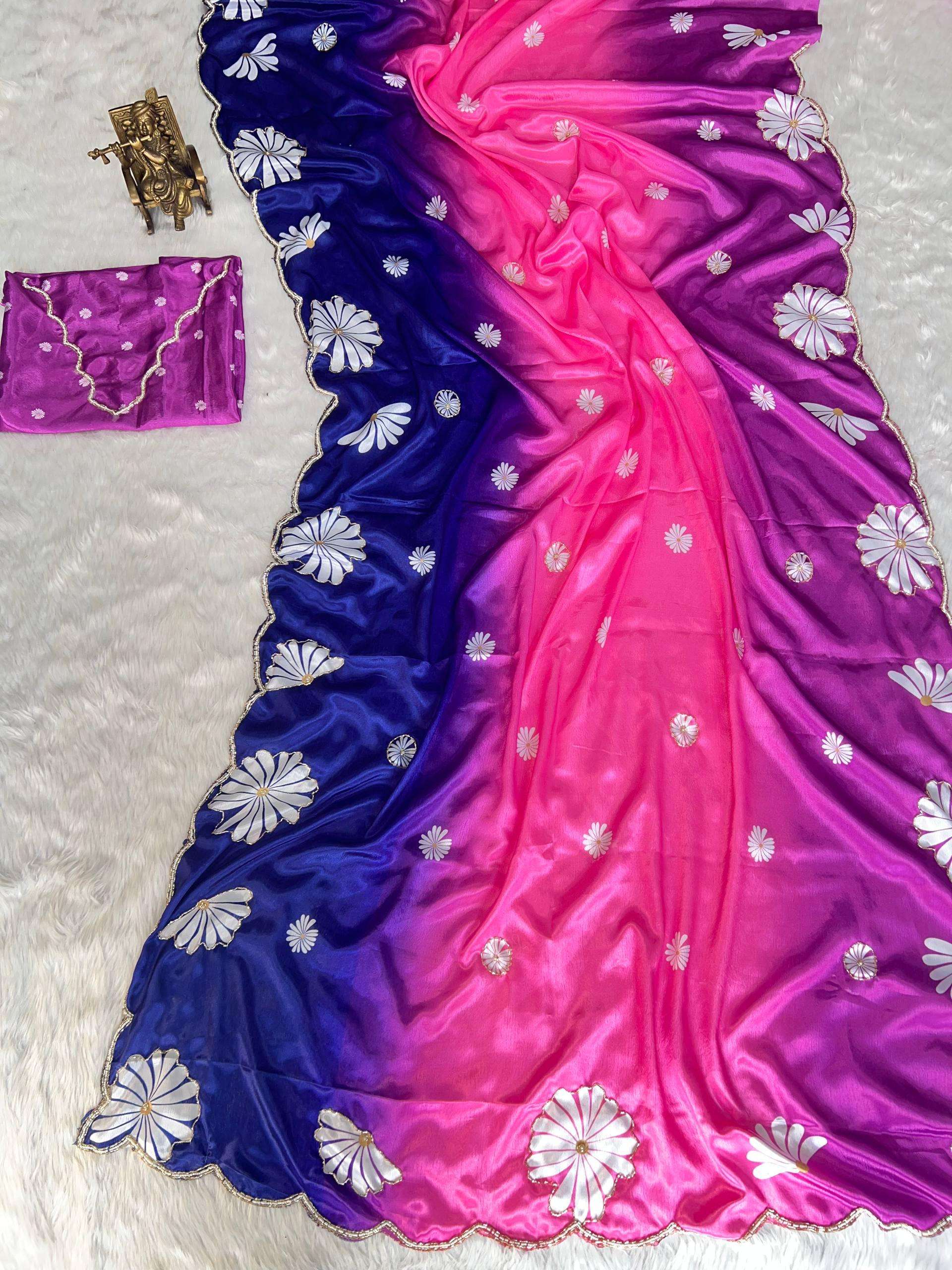 Soft and pure Chinon Silk fabric Beautiful handcrafted regul...