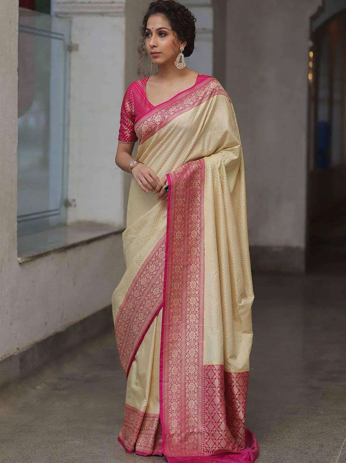 SOFT AND SMOOTH LICHI SILK FABRIC DRAPED IN ELEGANCE AND TRA...