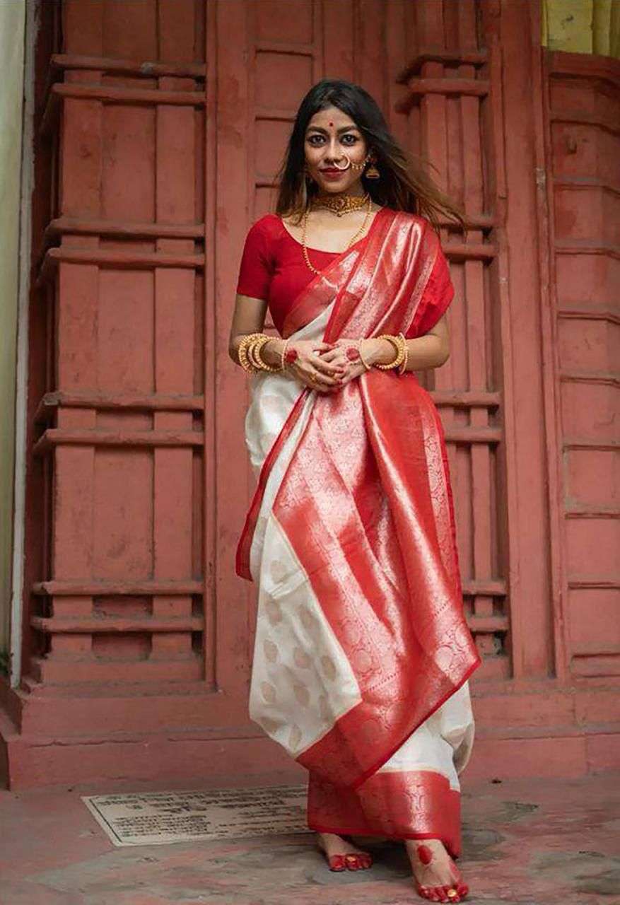  SOFT LICHI SILK CLOTH DESIGN BEAUTIFUL RICH PALLU & JACQUAR...