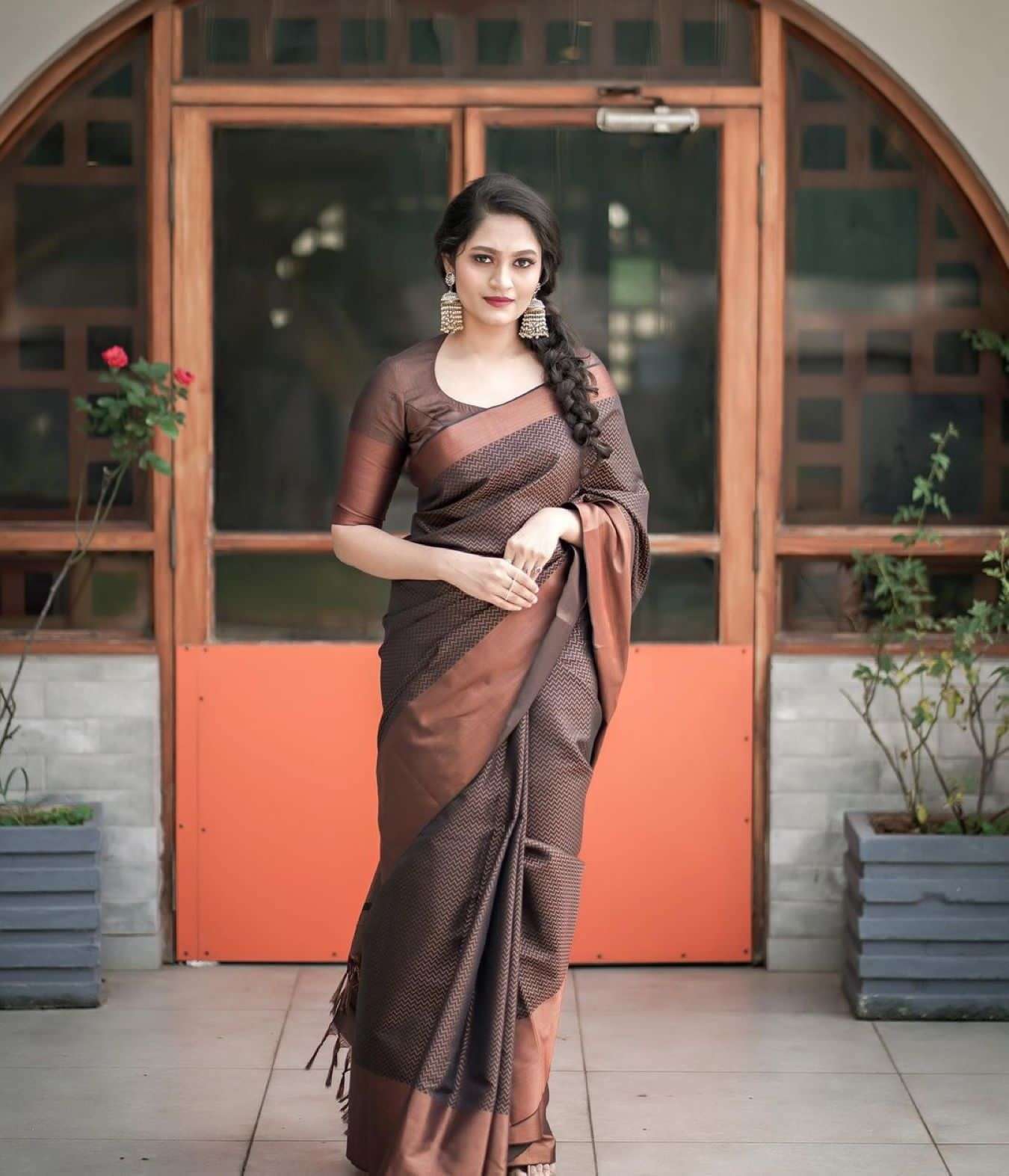 SOFT LICHI SILK CLOTH SILK SYMPHONY ELEGANCE DRAPED IN DIVIN...