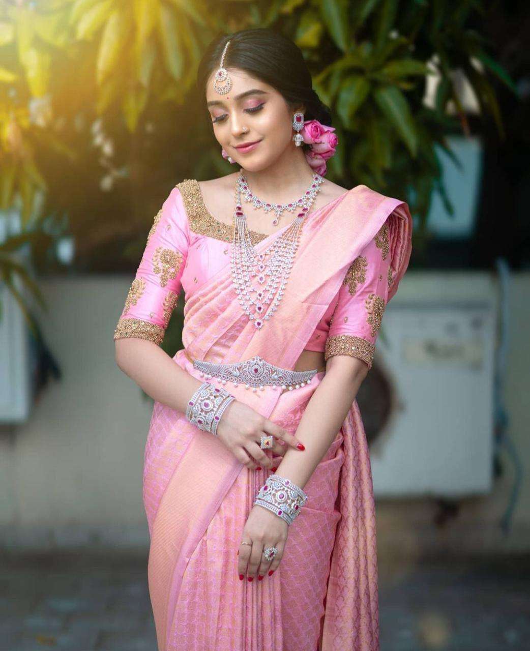  SOFT LICHI SILK CLOTH WITH BEAUTIFUL RICH PALLU & JACQUARD ...