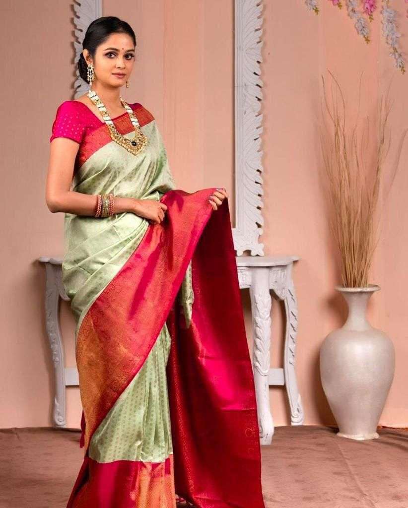 SOFT LICHI SILK CLOTH WITH BEAUTIFUL RICH PALLU & JACQUARD ...