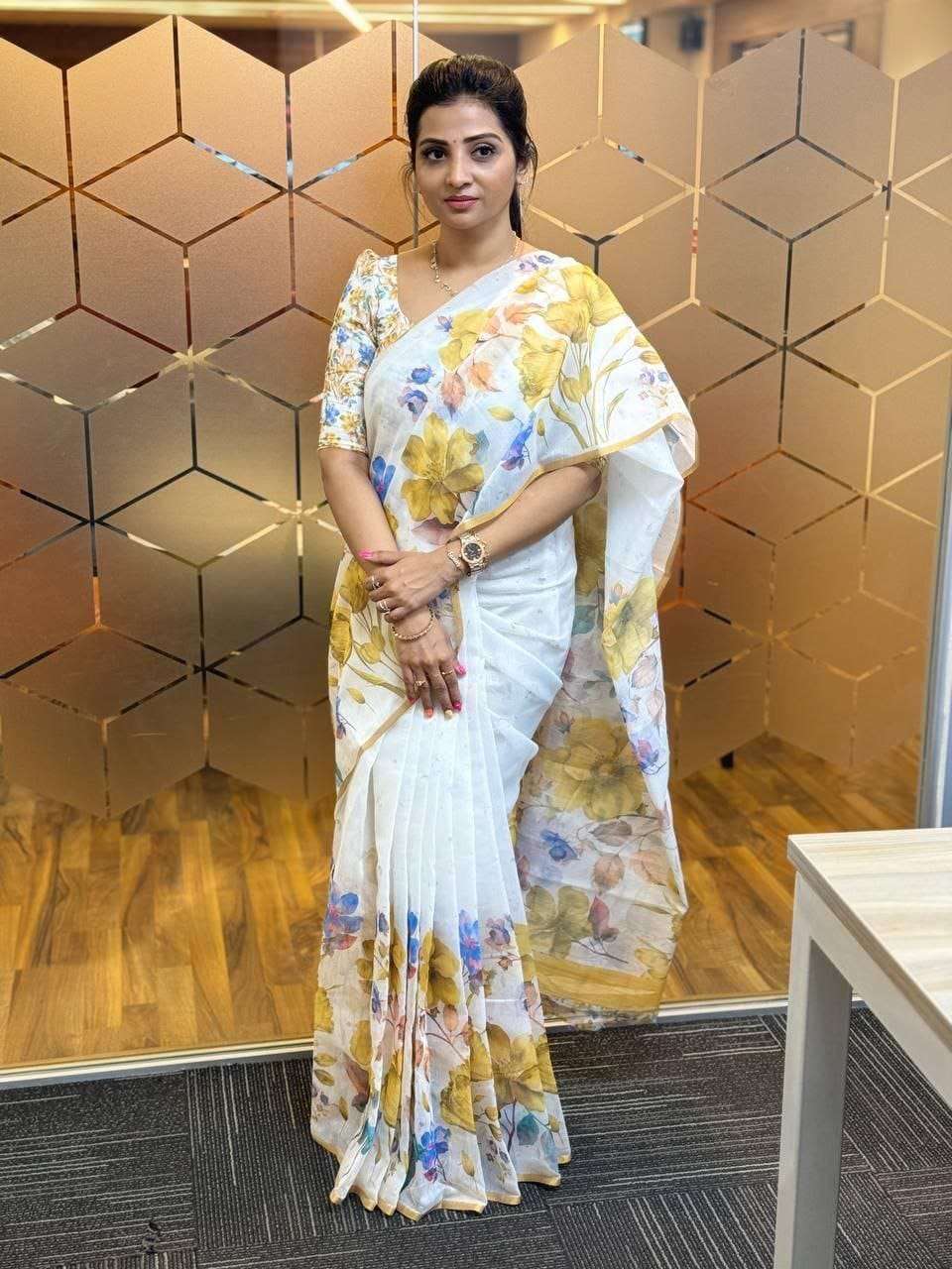 Soft Linen Fabric with Draping Dreams With Elegance Unveil W...