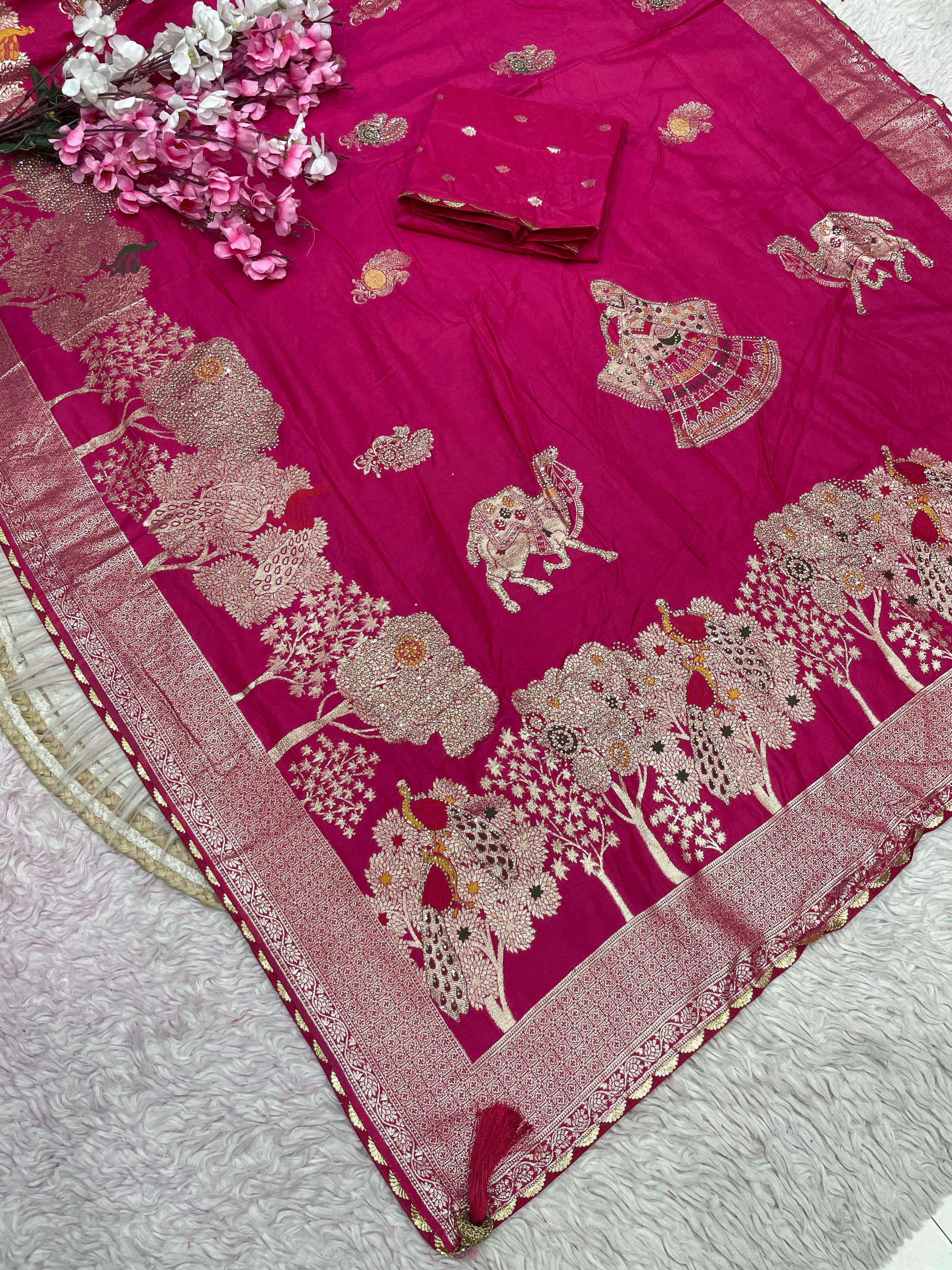  soft shiny red Dola silk fabric with handmade with color on...