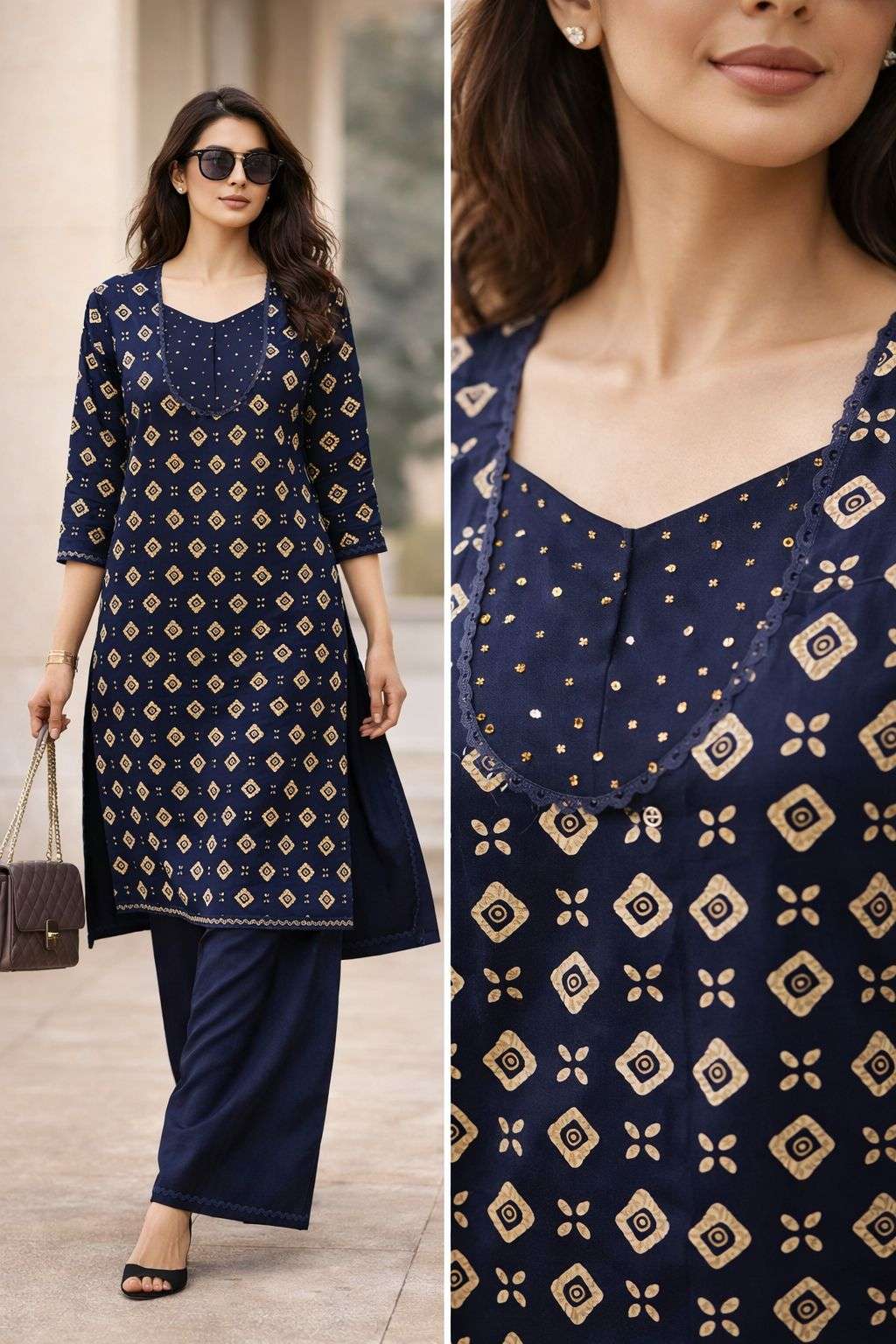 SUMMER SIMPLE WEAR COTTON PLAZO 2PCS KURTI PALAZZO AT DEALER