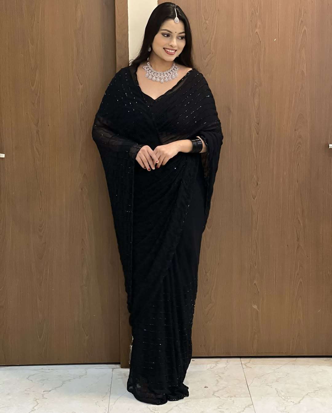 super Fox Georgette fabric With Beautiful Khatli Cut Dana Ha...