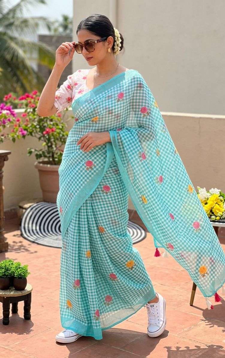 Super Trending Kalamkari concept Kazari Indira Linen Soft Li...