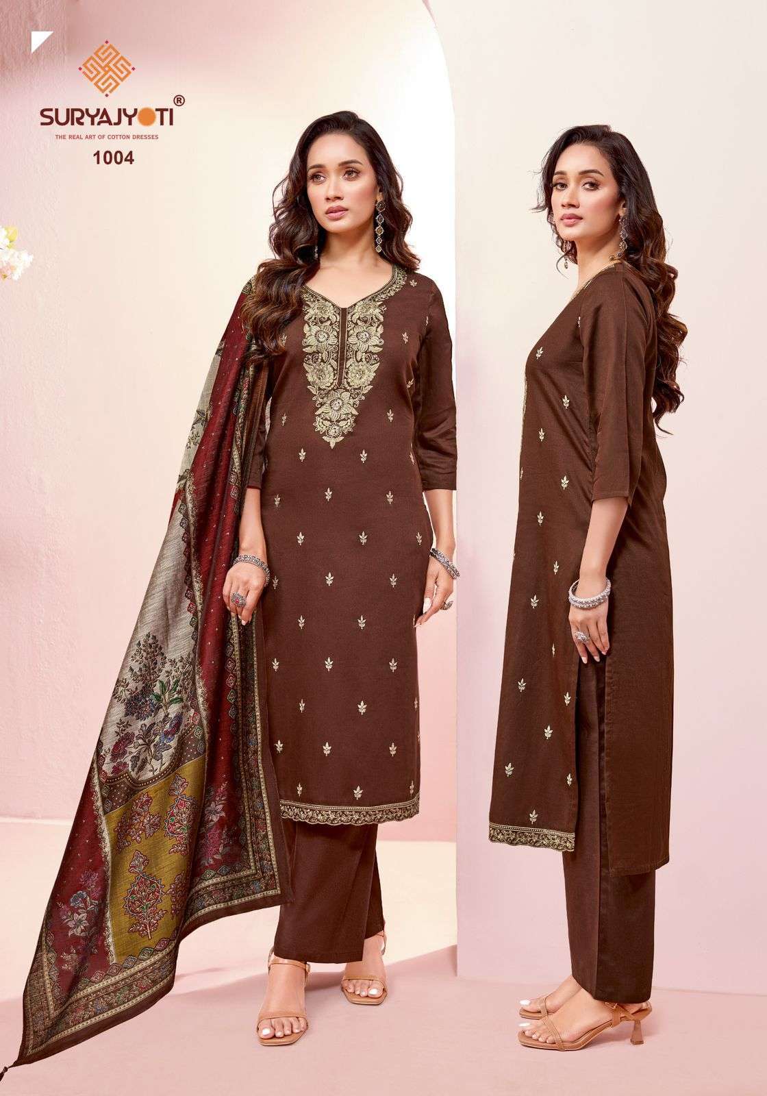 SURYAJYOTI PRANAVI VOL 1 JAAM SATIN AND EMBROIDERY SALWAR SU...