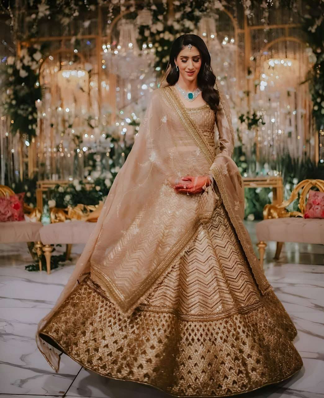 This luxurious Antique Gold Slub super and beautiful Silk fa...