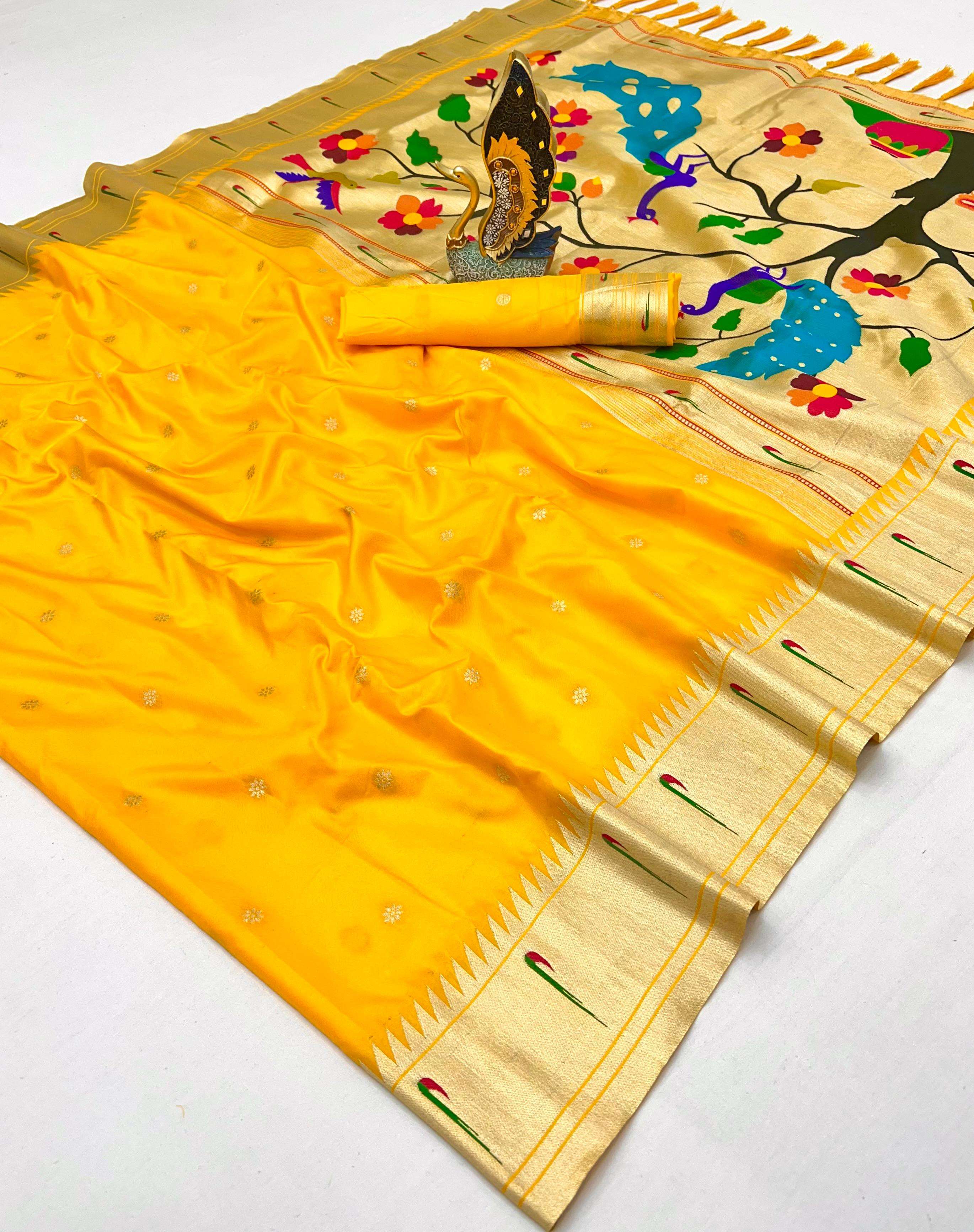 Tredning Collection Karma Paithani Soft Pethani silk beautif...