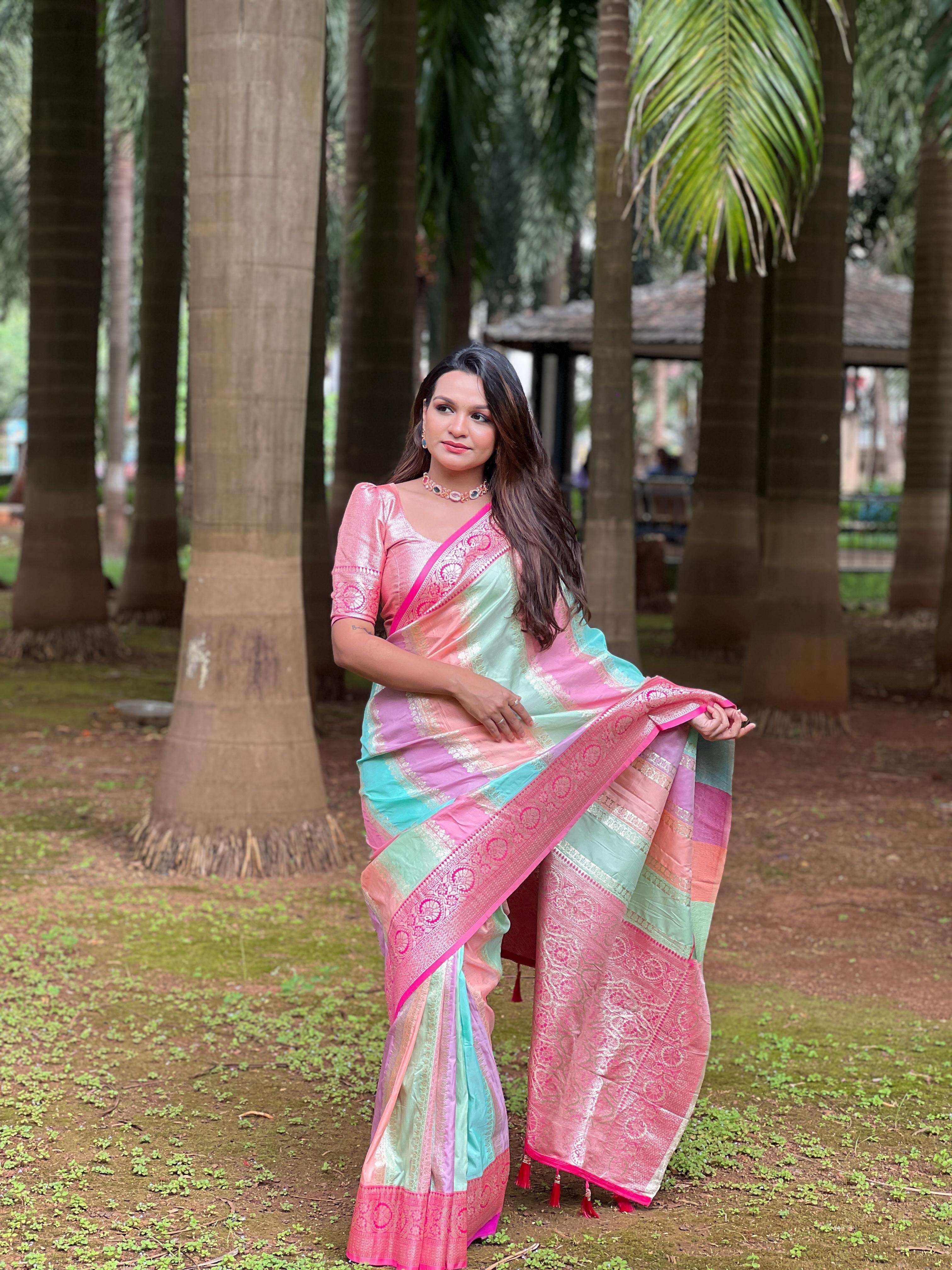 Trending  and new Collection Muti Color Soft  Banarasi silk...