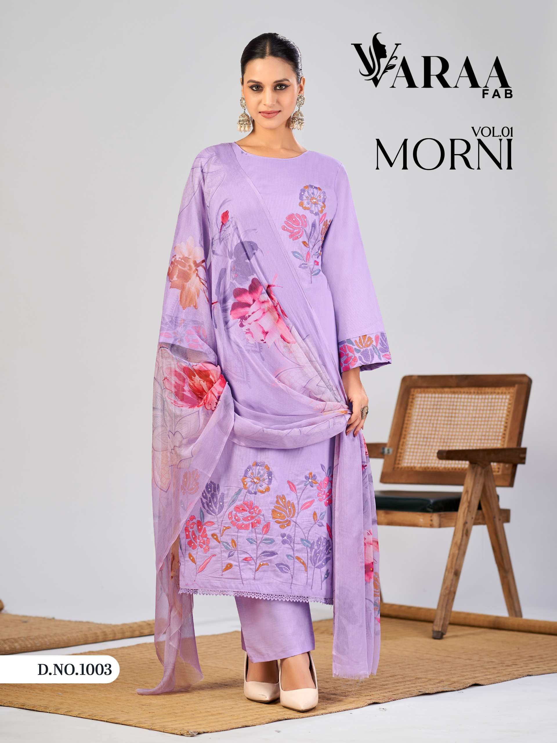 VARAA FAB MORNI 1 COTTON PATTERN WITH HEAVY EMBROIDERY SUIT ...