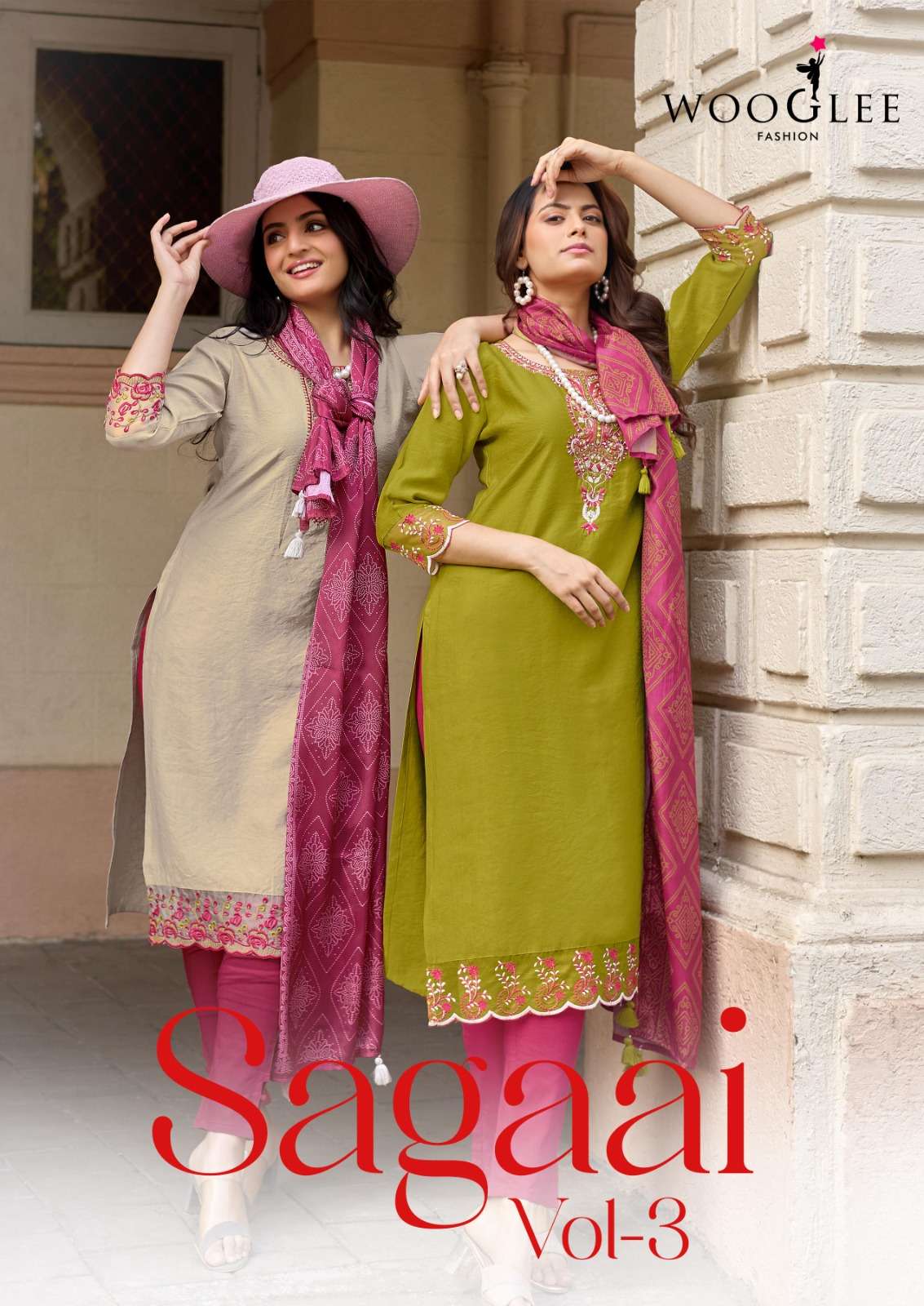 WOOGLEE SAGAAI VOL 3 READYMADE NECK WORK SALWAR SUIT FOR PAR...