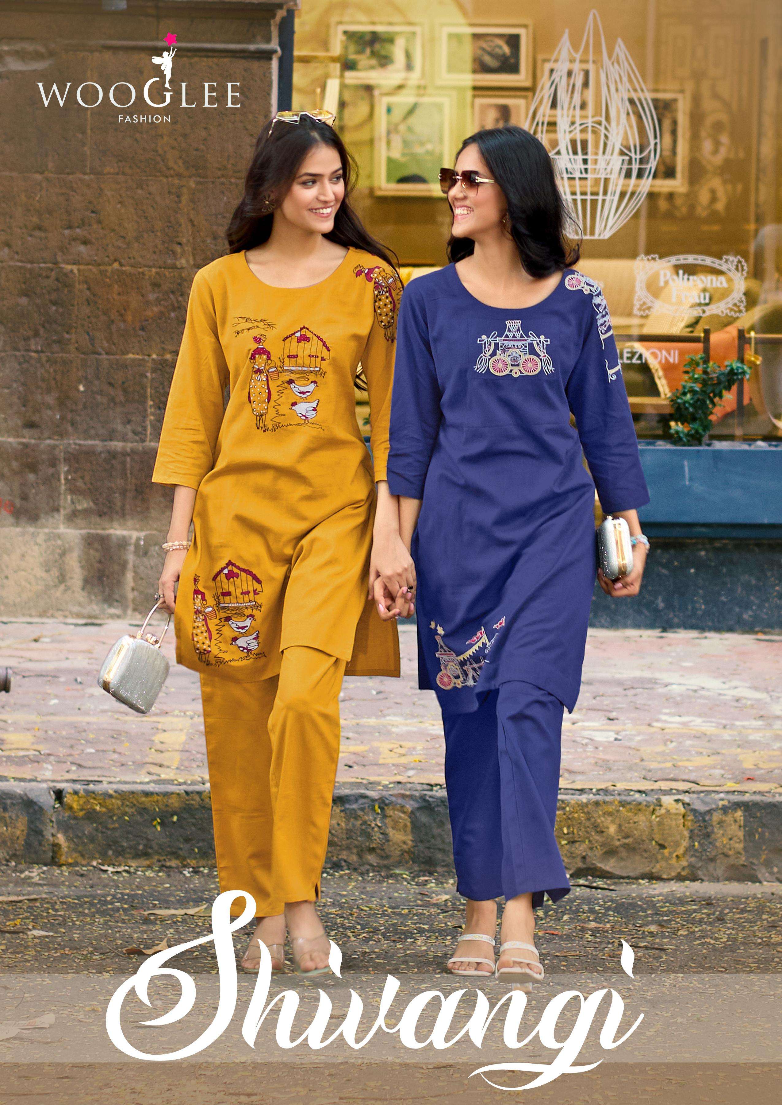 WOOGLEE SHIVANGI COTTON FLEX THREAD WORK KURTI PANT LIKE COR...