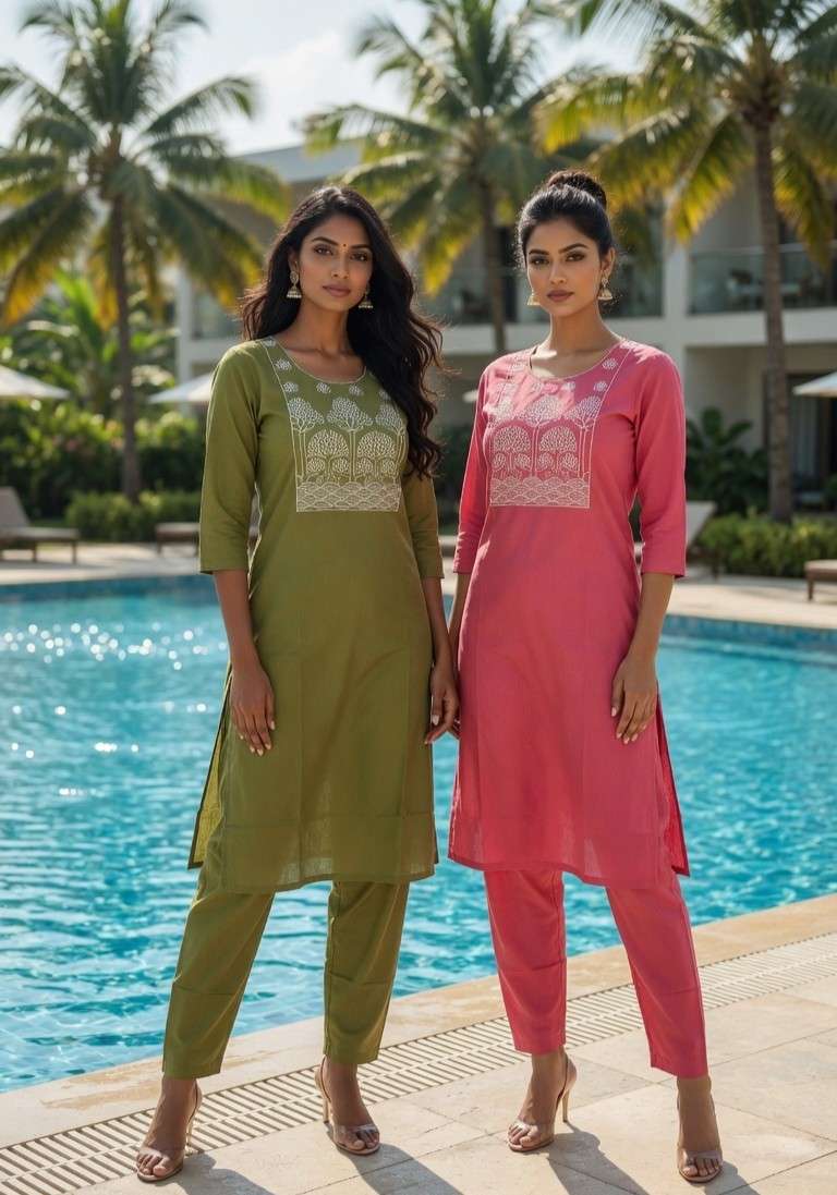 1215 COTTON DHABU CORD SET LIKE SHORT TOP PANT FOR GIRL REGU...