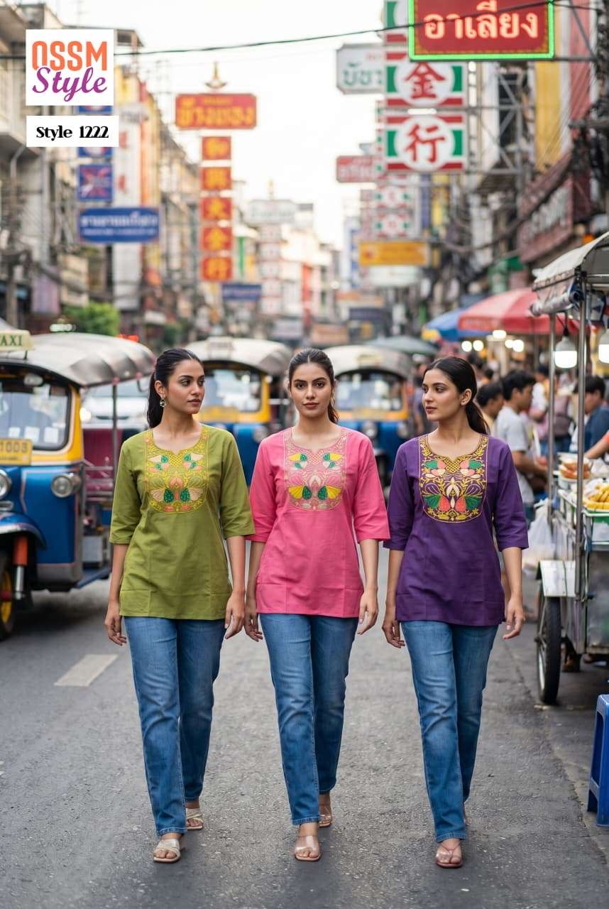 1222 PREMIUM COTTON DHABU KURTI COLLECTION LOW RATE SURAT WH...