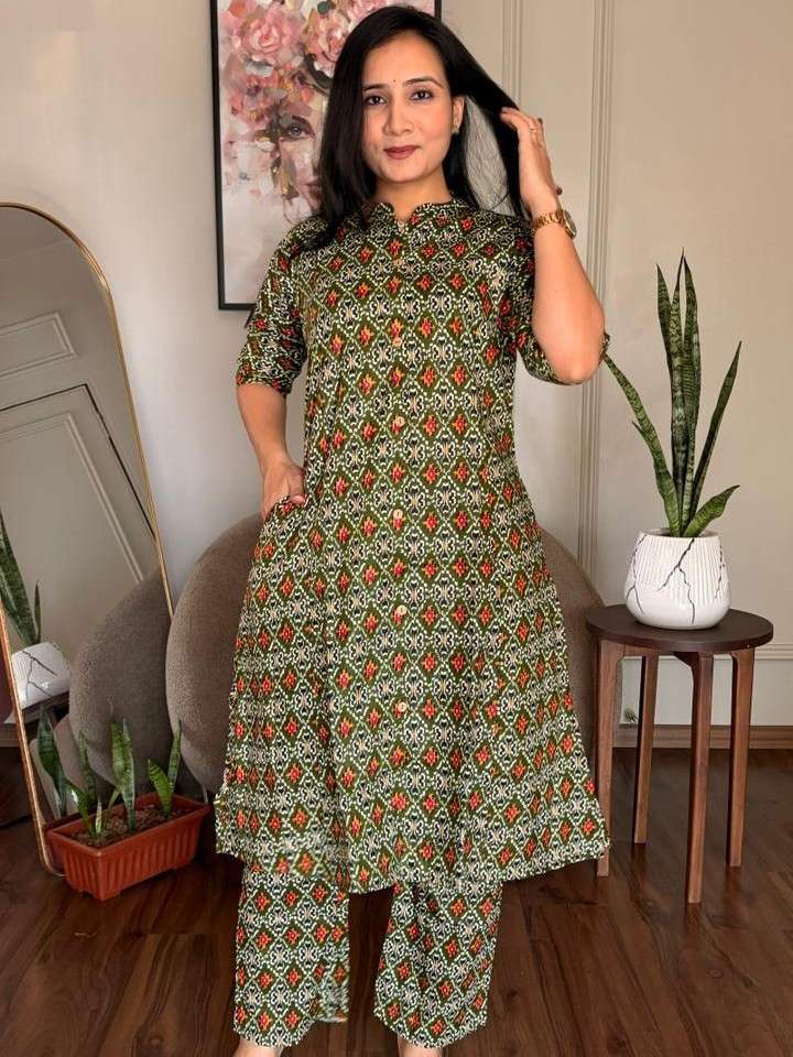 38 KURTI ONE SIDE POCKET PANT ALINE PRINCCESS KURTI PANT COR...