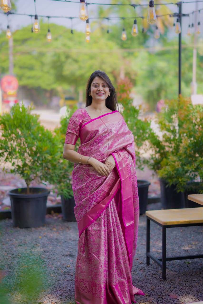 A royal collection of Bridal Kanchipuram Sarees in 4 beautif...